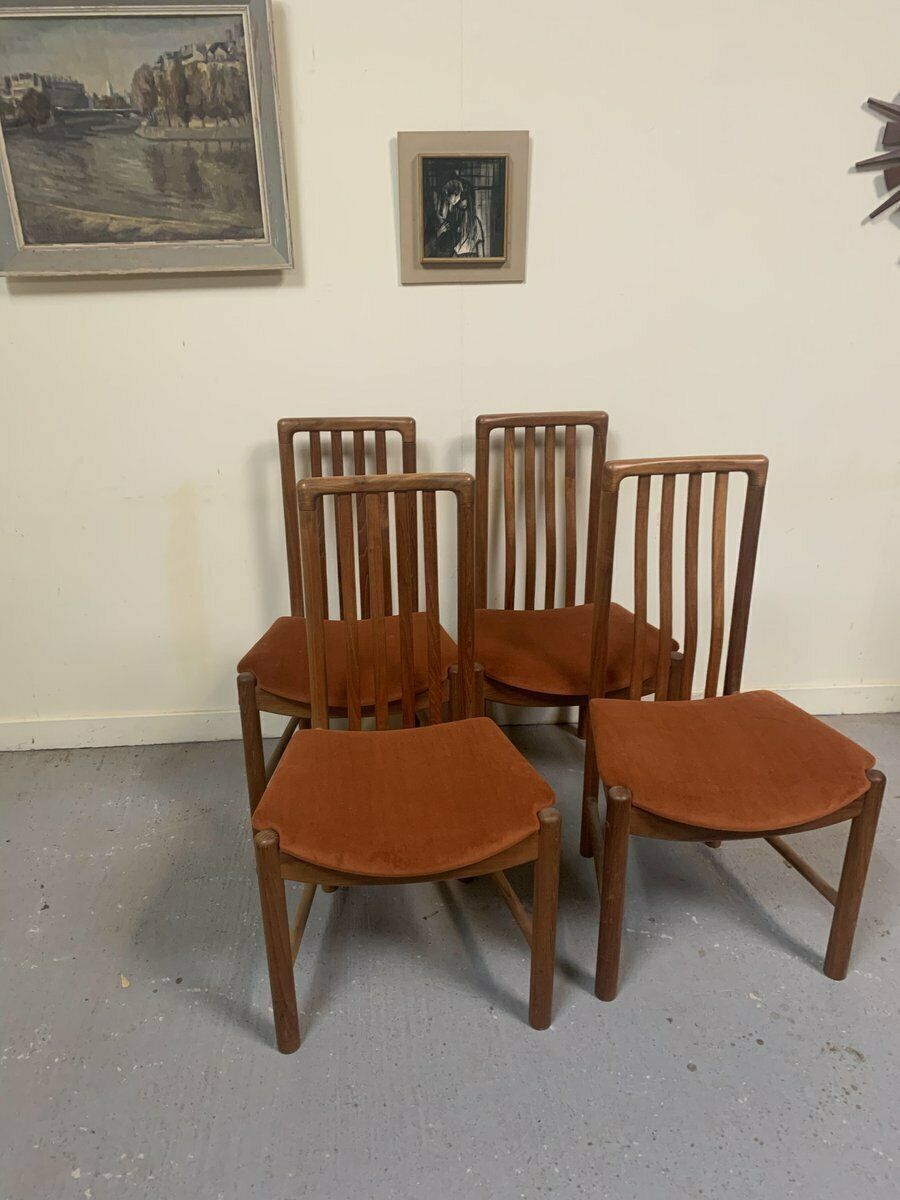 Danish Teak Dining Chairs By Benny Linden, 1960s, Set Of 4 photo vintage