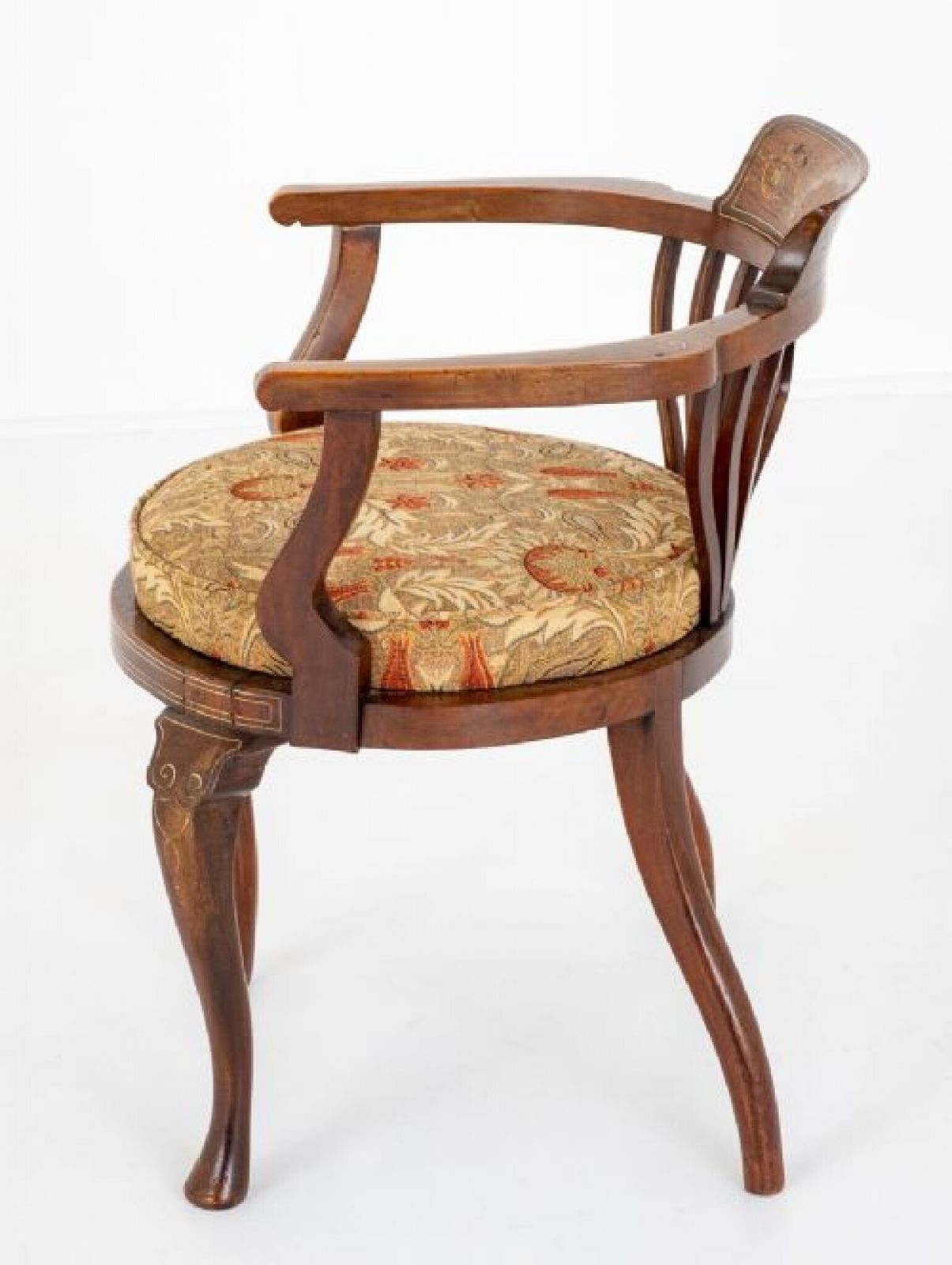 Victorian Tub Chair Marquetry Inlay 1880 photo 995.0
