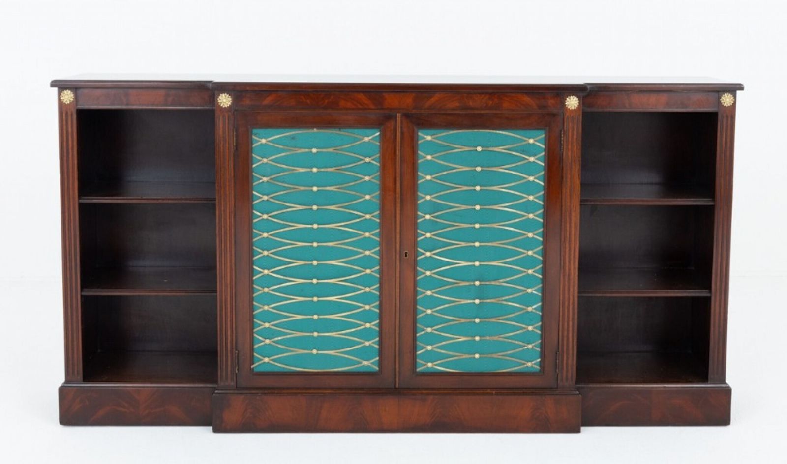 Regency Revival Sideboard Cabinet Server Mahogany Breakfront photo for sale