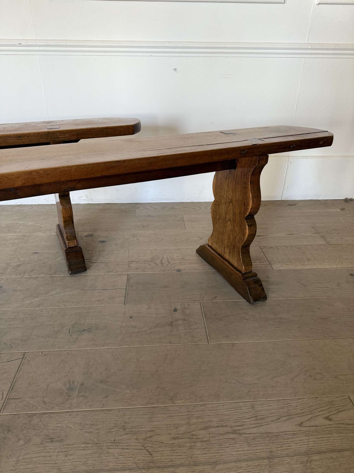Large Pair Of 19th Century Cherrywood Benches photo vinterior