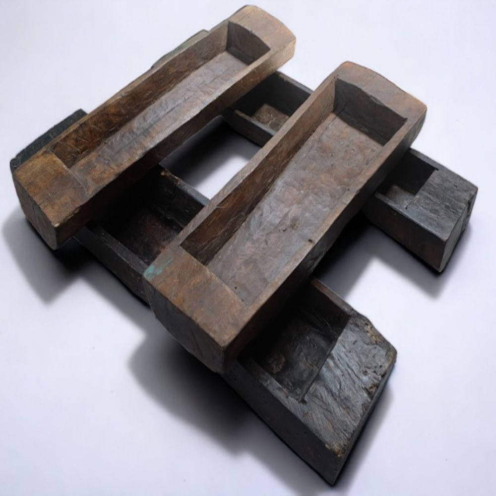 Upcycled Indian Teak Wood Naga Water Trough – Hand Carved Early 20th Century Tribal Artifact (1 Piece) photo Home Decor