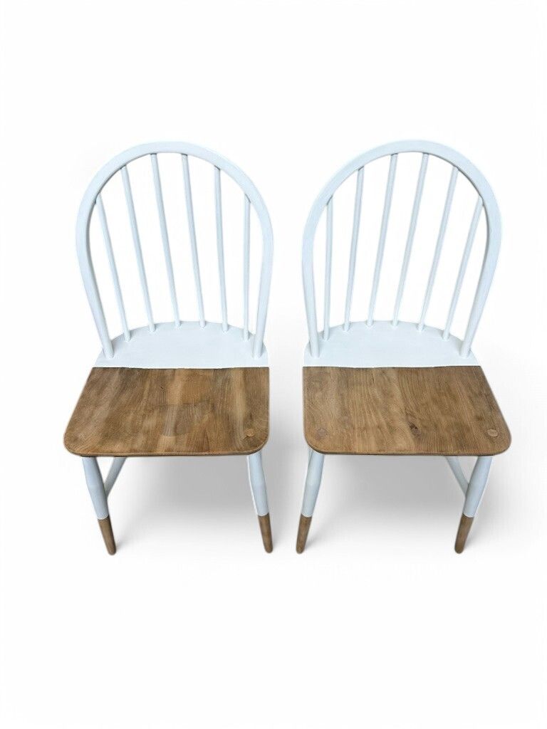 Pair Of Vintage Ercol Windsor 370 Dining Chairs, Painted And Exposed Wood Design photo buy