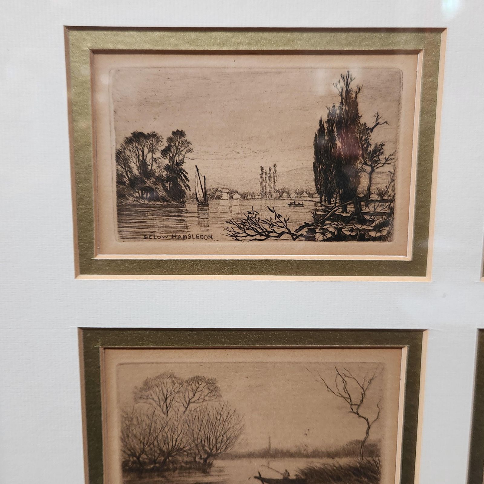 Framed Set Of 6 Etchings Of The River Thames. Possibly Wildred Ball photo furniture