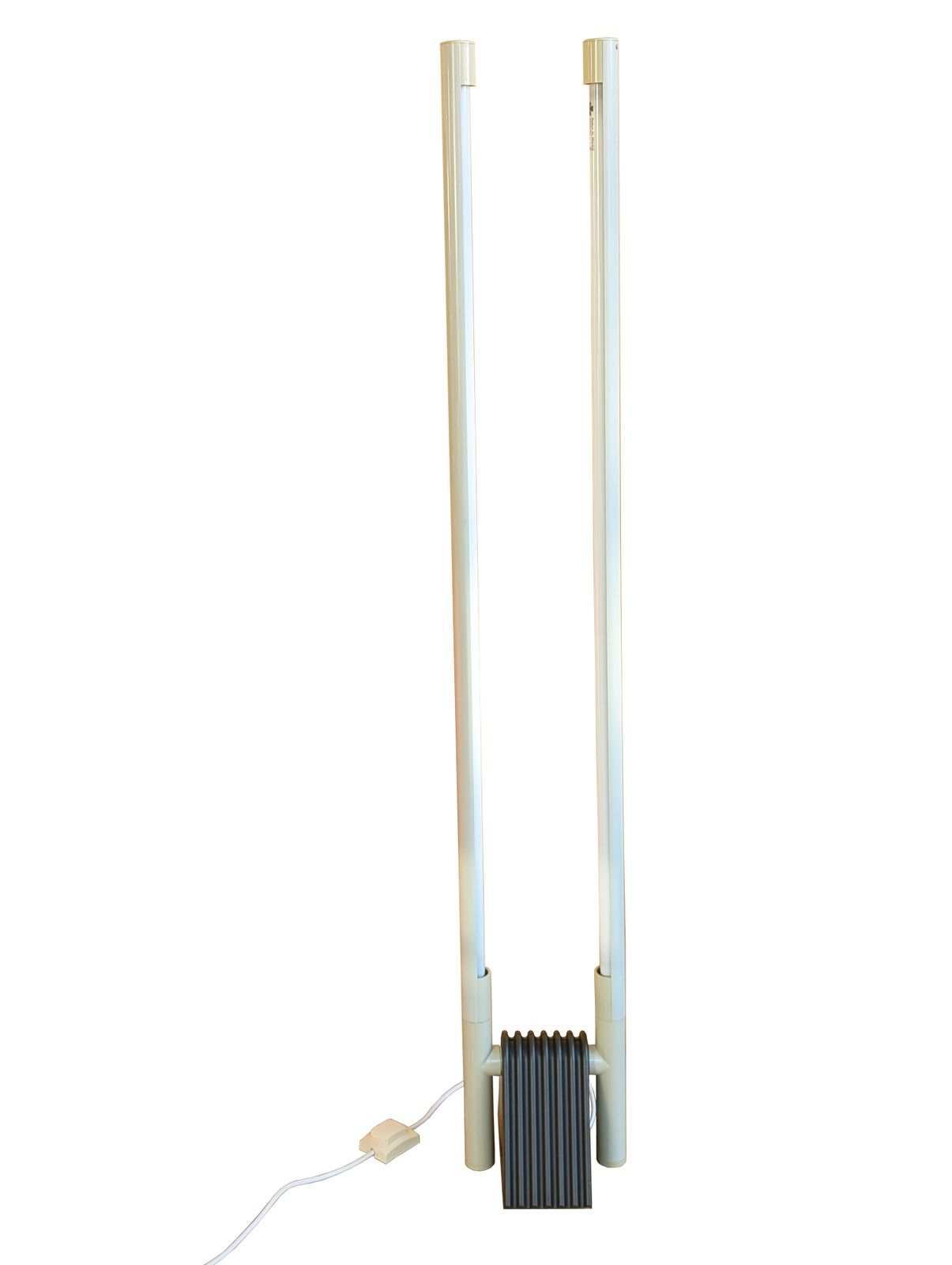 1170.0 Grey Metal & Plastic 1980s Adjustable Ceiling Lamp Or Floor Lamp Sistema Flu By Bonetto For Luci photo