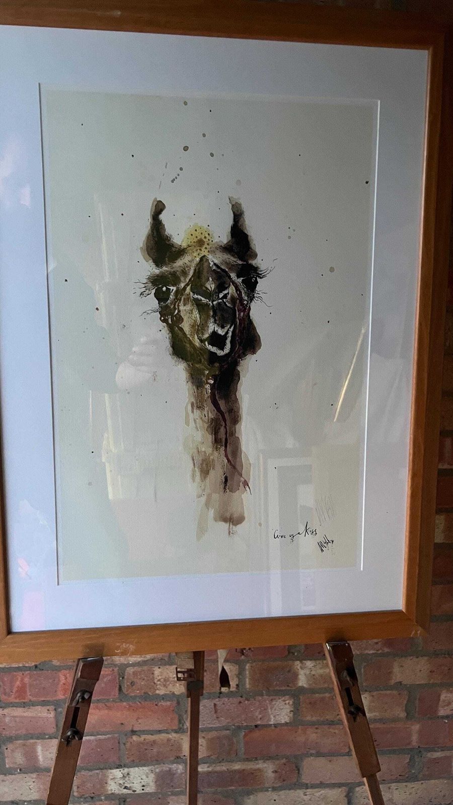 Large Signed And Framed Giclee Print Of "Give Us A Kiss" Painting By Anna Wright photo furniture