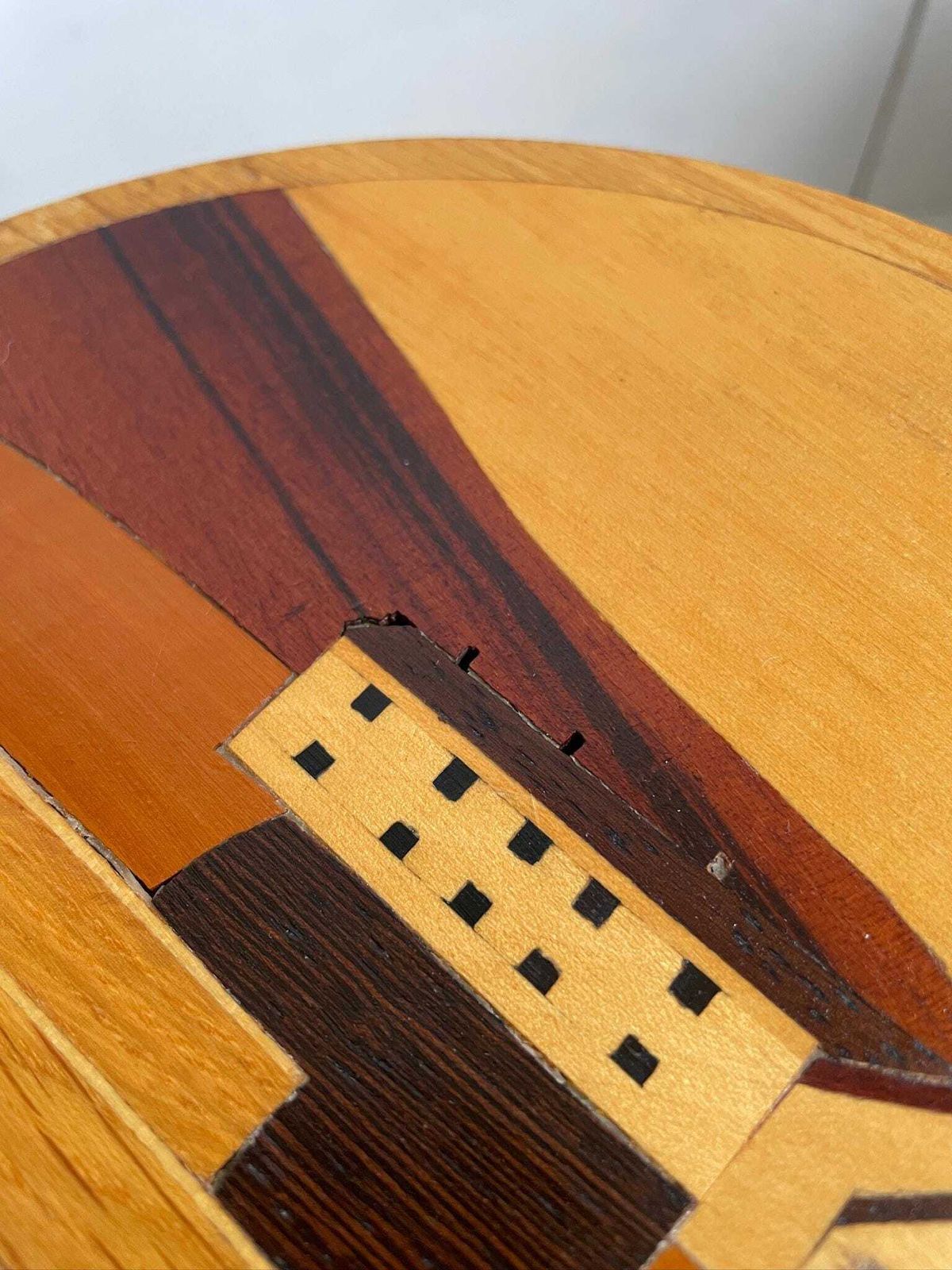Small Arts And Crafts Traditional Style Stool With Wooden Inlay Of Kettlewell By J Hammond photo buy