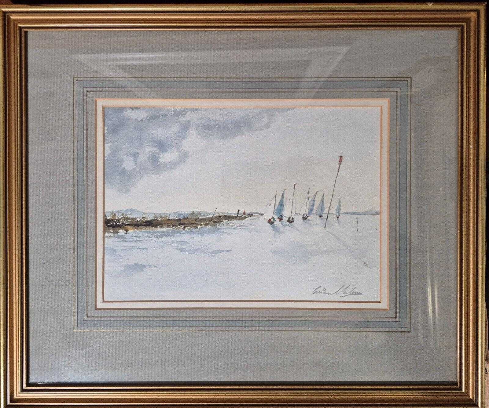 Original Signed Watercolour Painting Artwork By Brian E Palmer 'Morning Race'