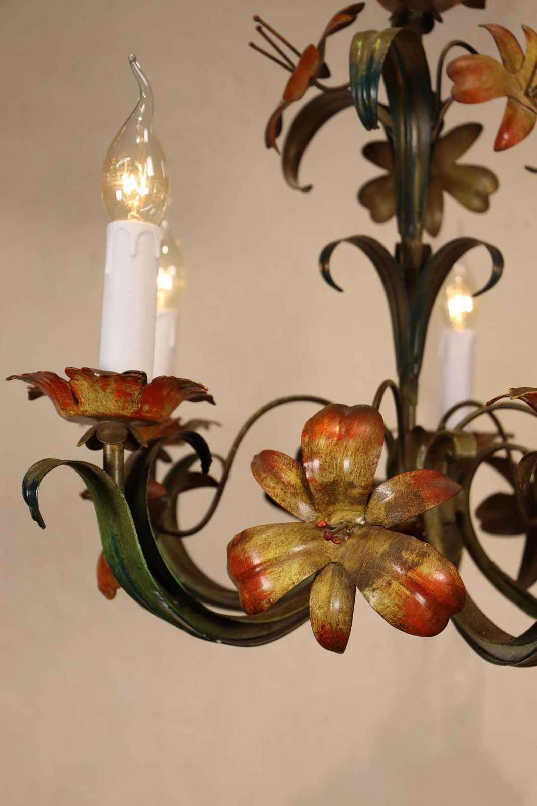 Vintage Antique Style Italian Tole Natural Flower Chandelier (St.220) photo Lighting