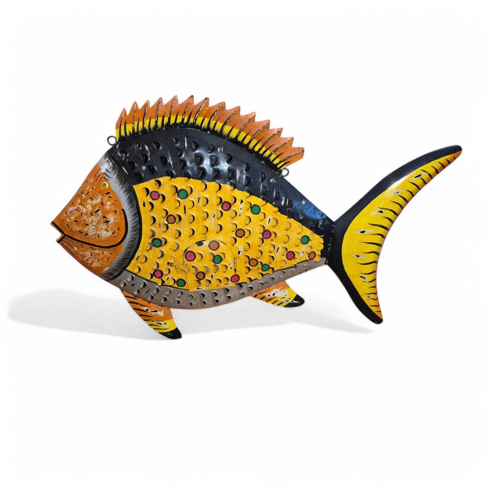 Large Metal Unique Tropical Fish Garden Tea Light Candle Holder Hanging Fish Lantern photo furniture