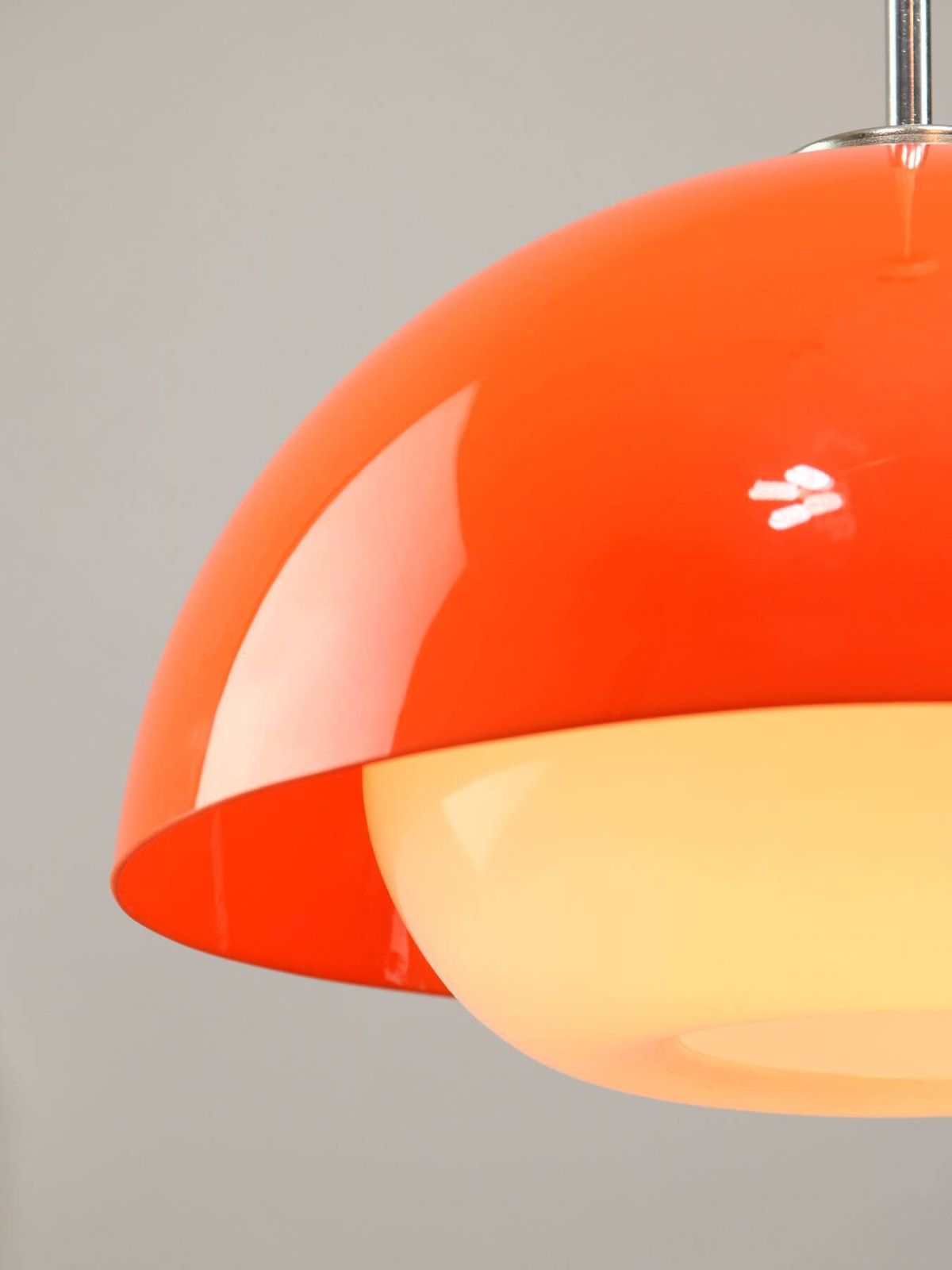Space Age Italian Orange Acrylic Glass Pendant Lamp, 1970s photo furniture