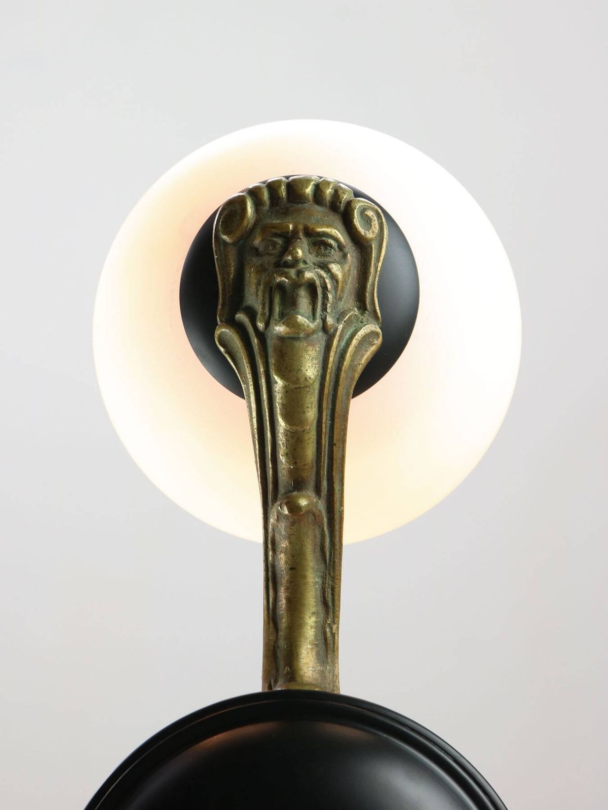 photo vintage Art Deco French Brass And Opaline Chandelier, 1930