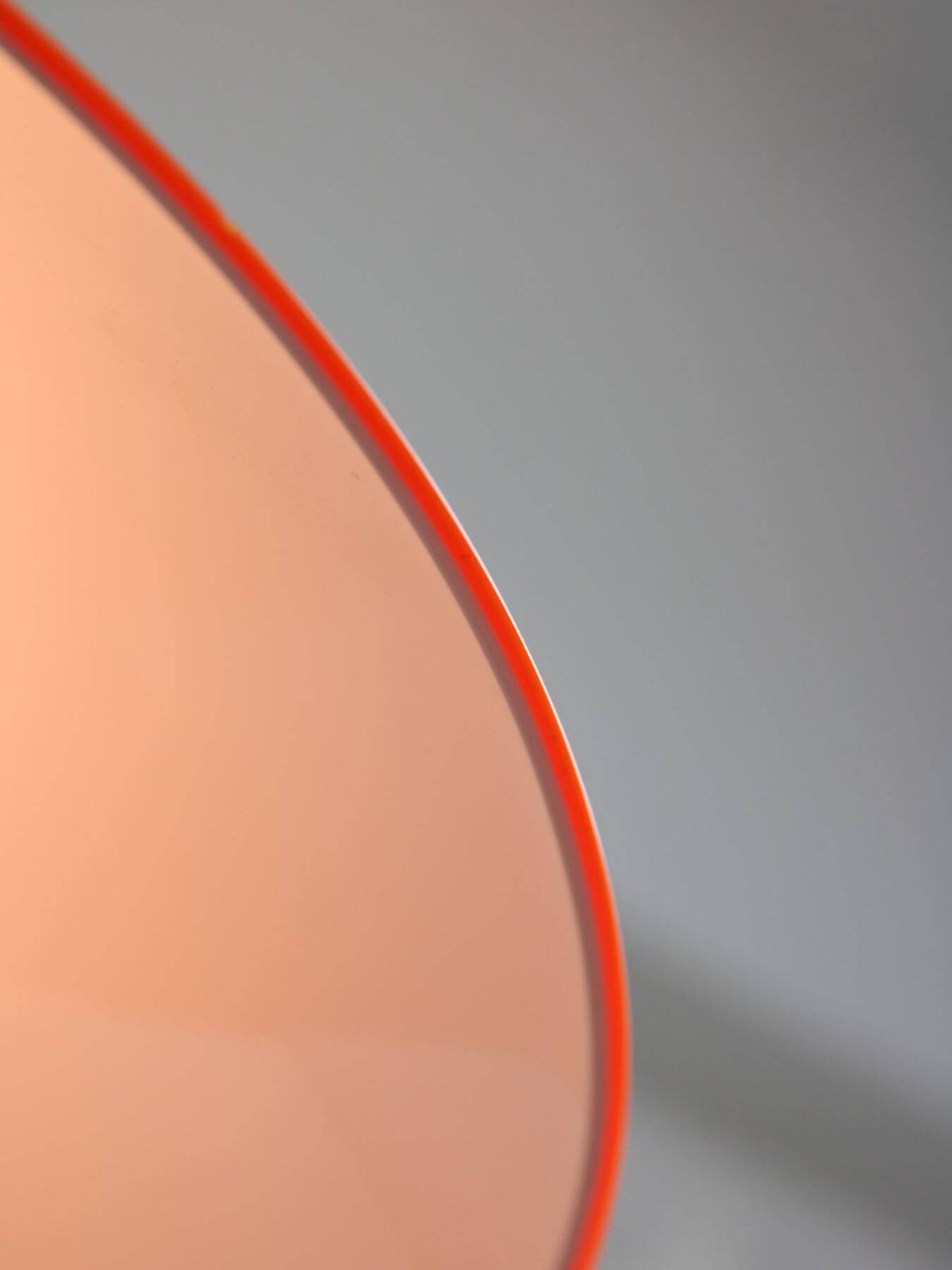 473.0 Mid Century Modern Italian Orange Plexiglass And Brass Pendant Lamp 1960s photo