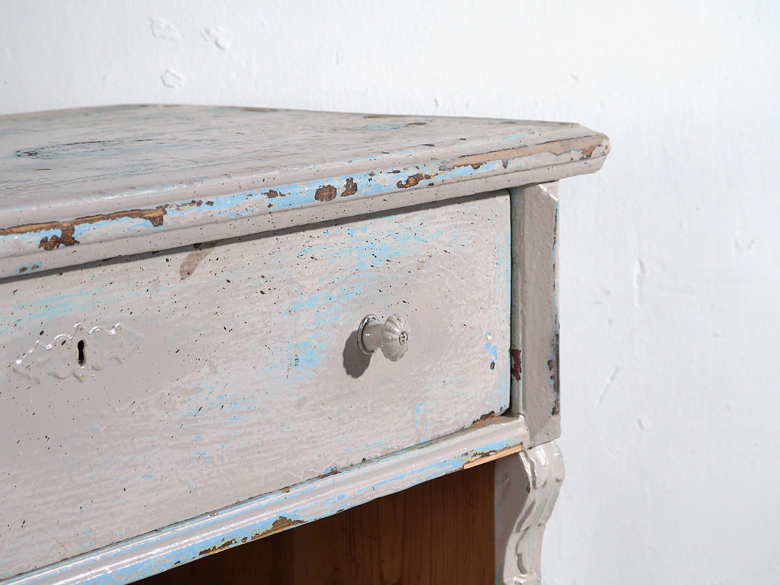 Antique Blue Patina Shop Counter (C.1940) #81 photo Furniture