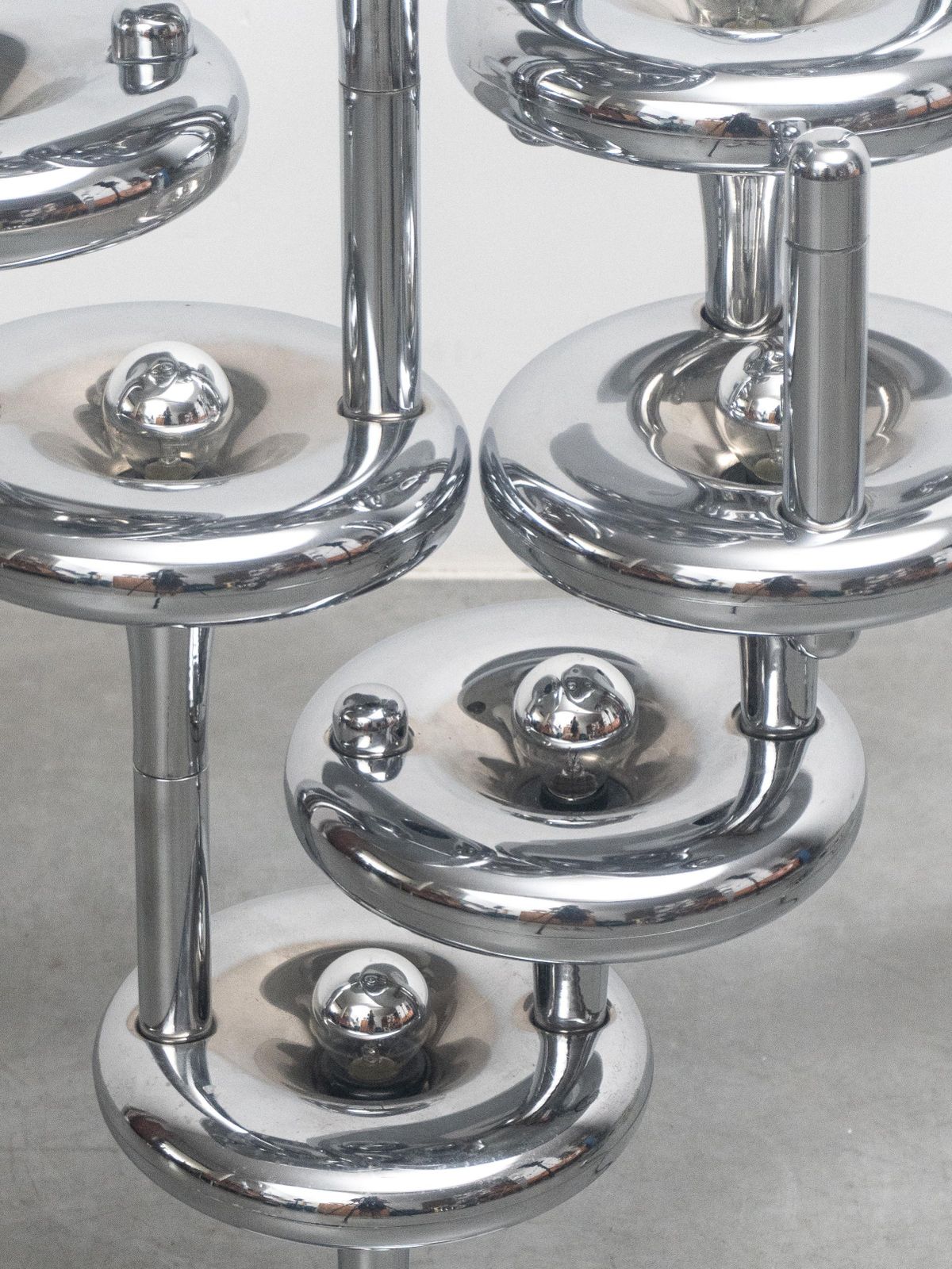 Sculpture Set Of Two Modular Nagel 1960s Space Age Floor Lamps, Made In Germany photo vintage