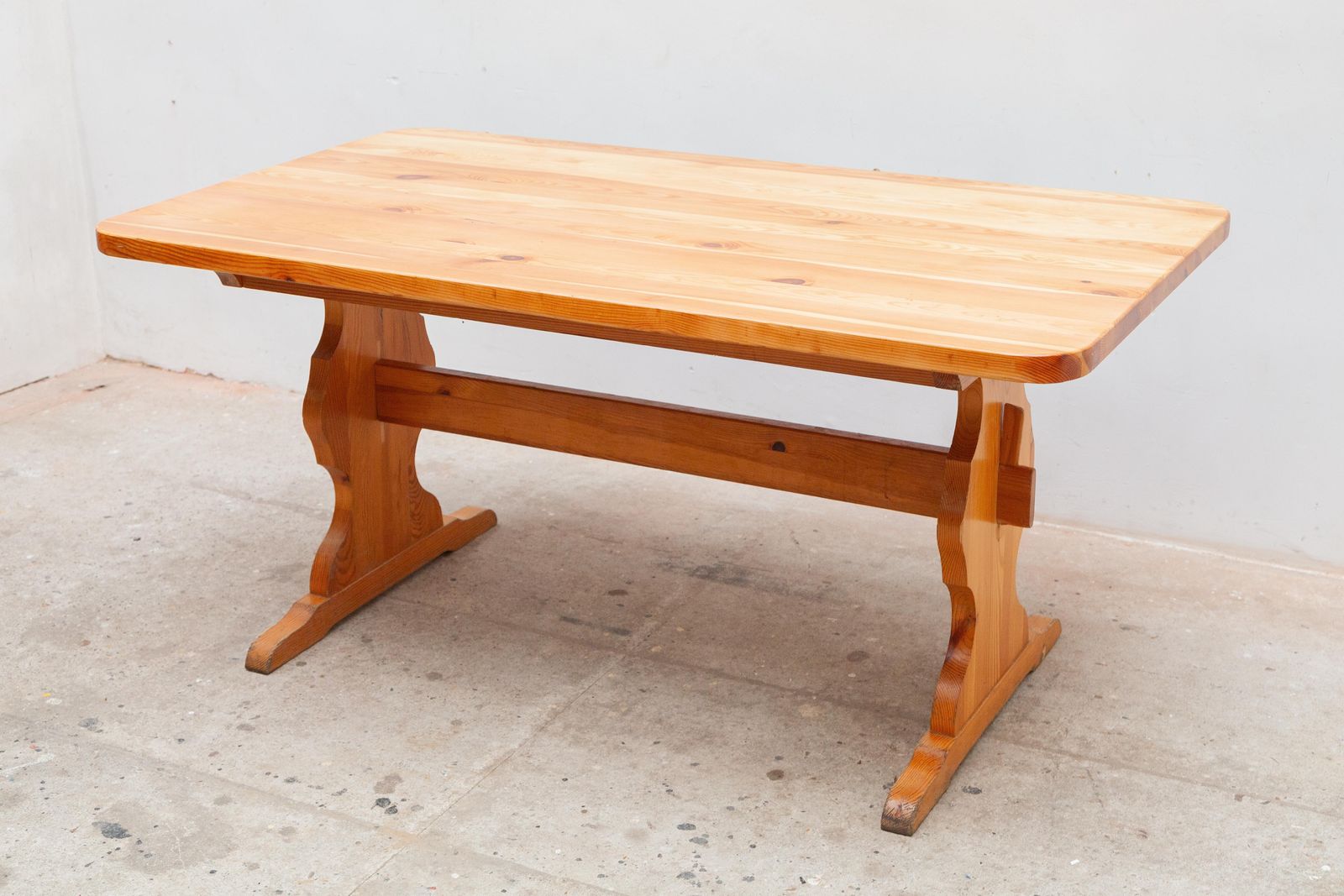 Alpine Inspired Brutalist Dining Table In Style Of Charlotte Perriand, 1960s photo vinterior