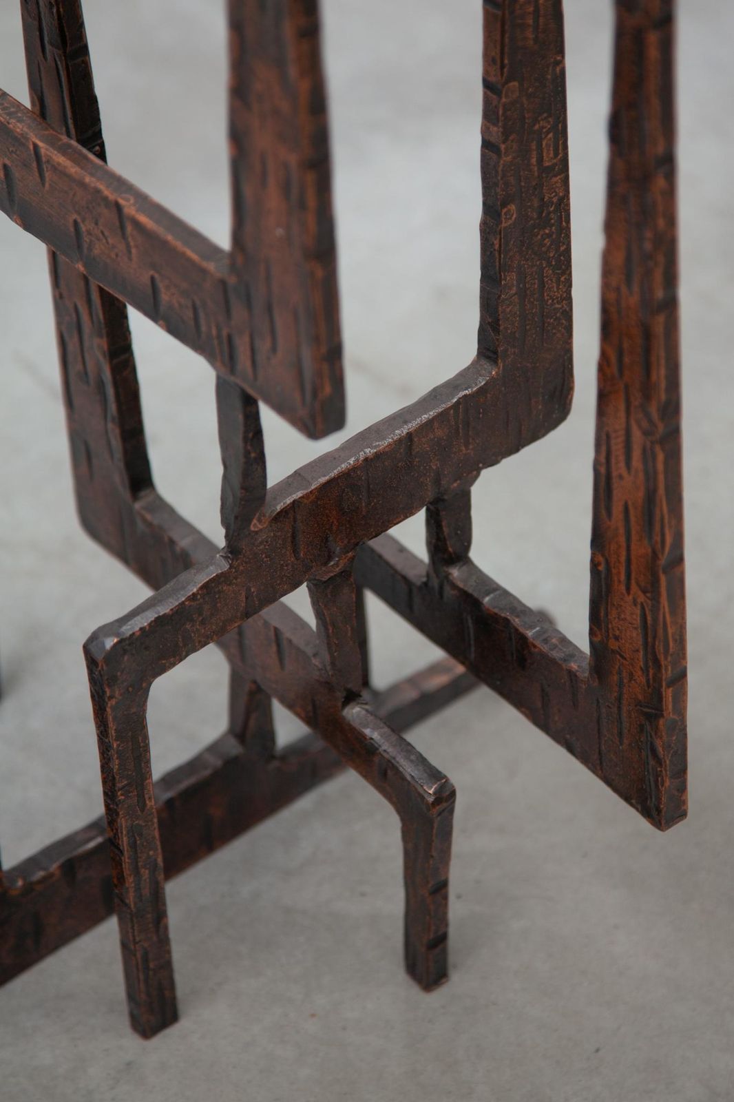photo for sale Brutalist Candelabra, Sculpture In Wrought Iron, 1970s, France