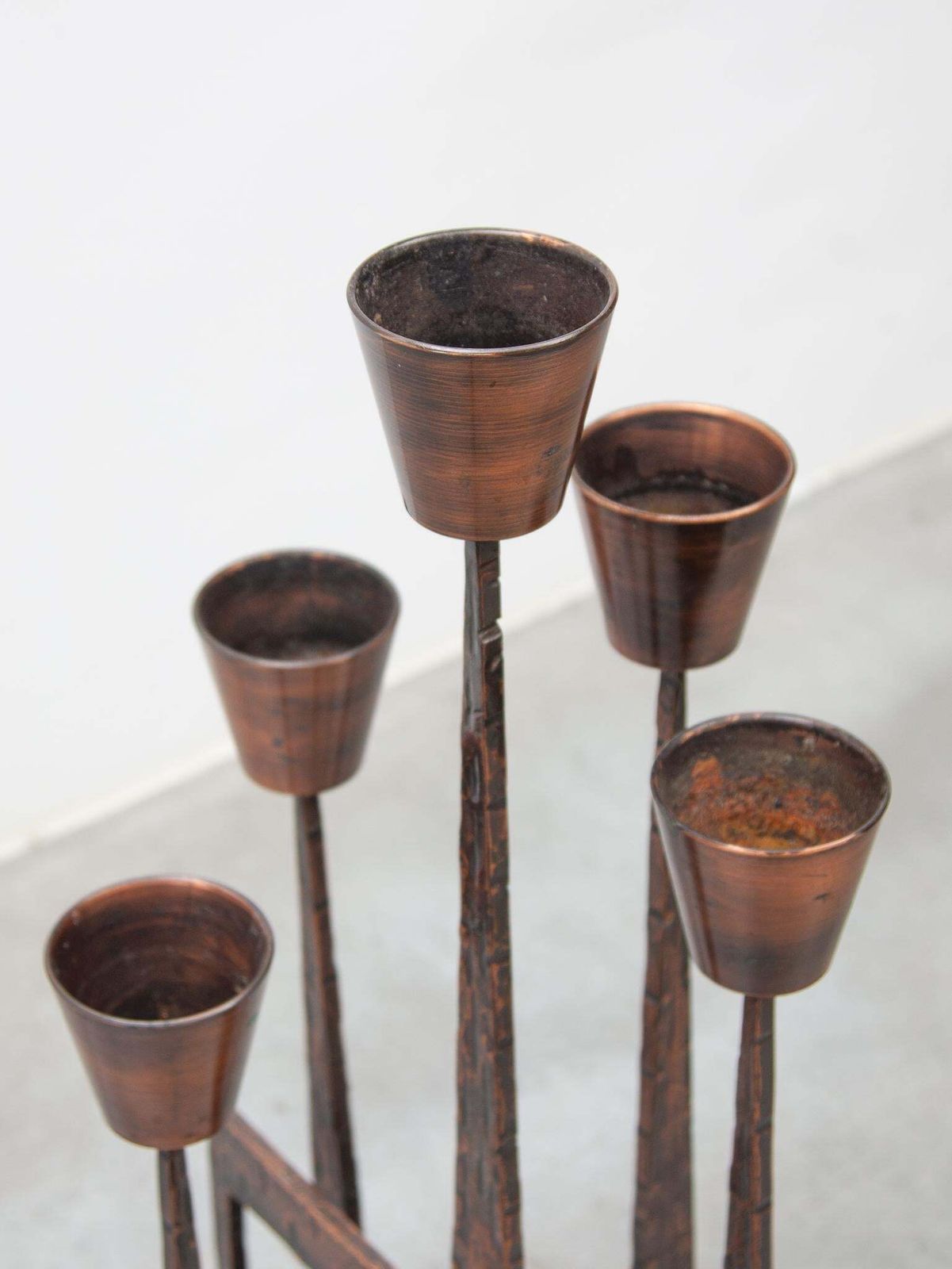 Home Decor Brutalist Candelabra, Sculpture In Wrought Iron, 1970s, France photo