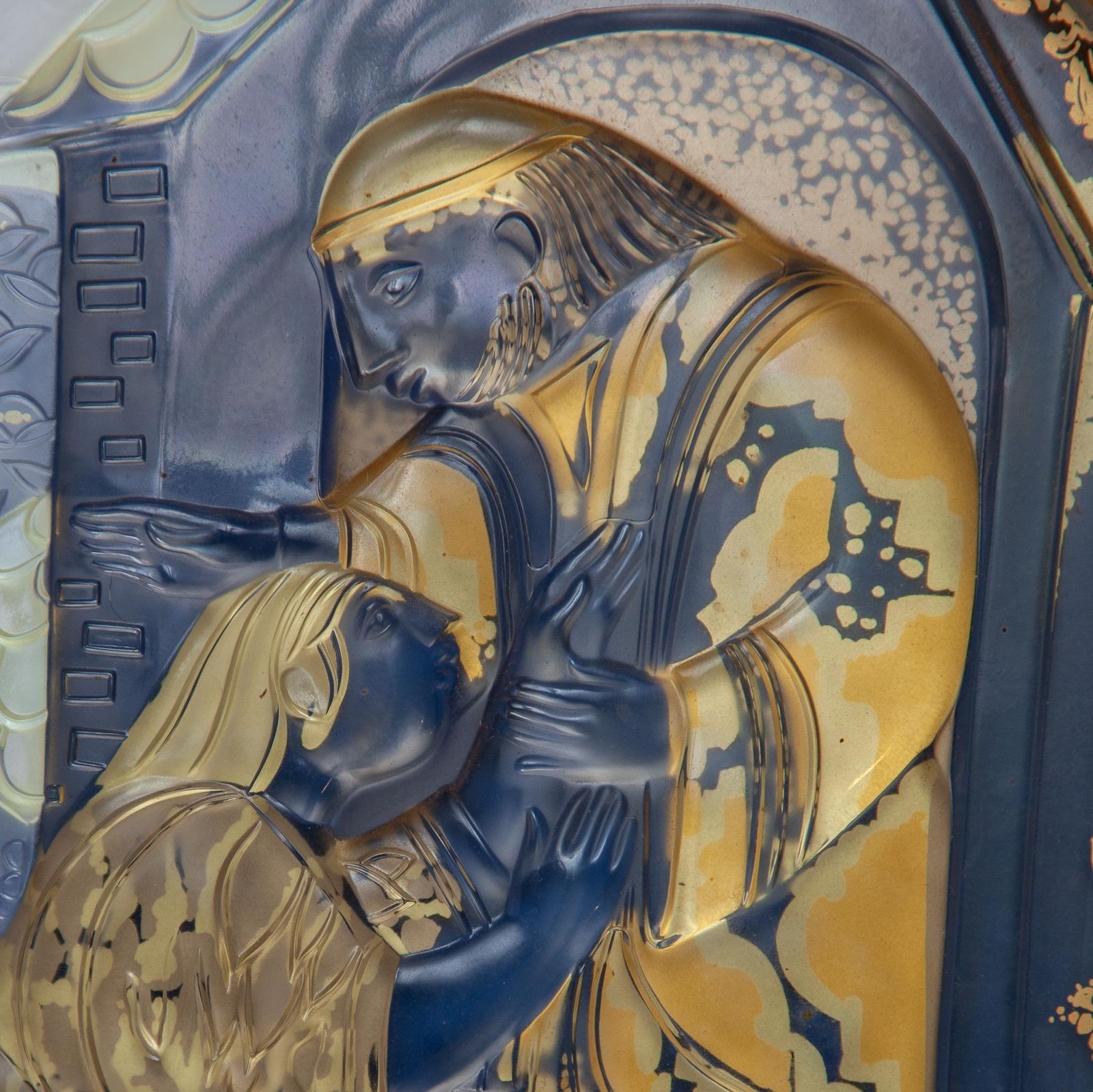 photo for sale Glass Art Wall Mounted Parable Of The Prodigal Son By  Bjorn Wiinblad, Rosenthal