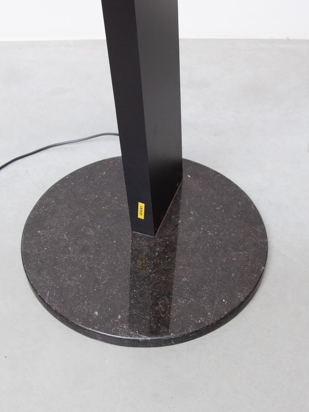 photo furniture Floor Lamp Large Black Plated Metal Uplighter, 1980s By Poltrona Frau