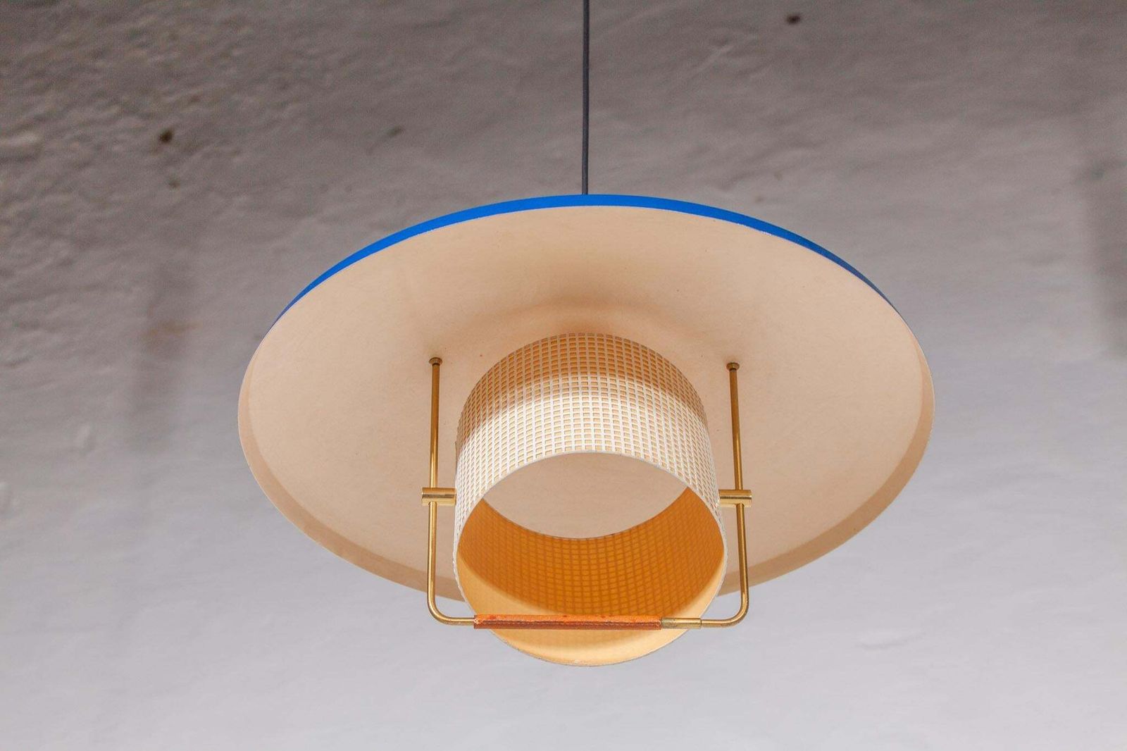 photo for sale 1950s Blue Counterweight Pendant By Gaetano Sciolari For Stilnovo