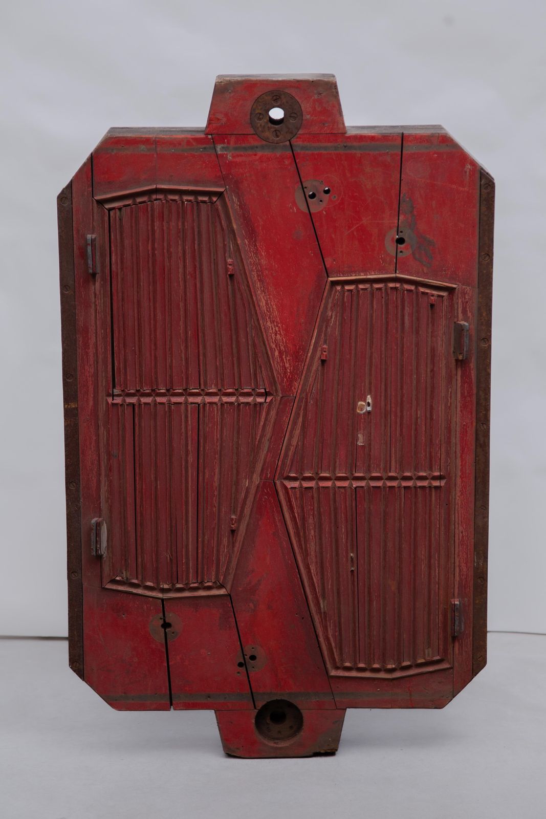 Machine Age Industrial Wooden Foundry Mold For A Chrome Car Grill, France, 1950s photo for sale