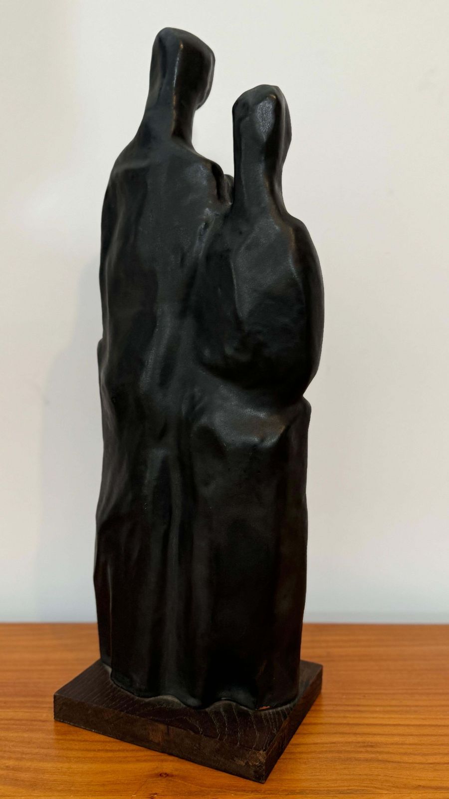 Abstract Family Sculpture In Black Glaze By Elie Van Damme, Belgium, 1960s photo vintage