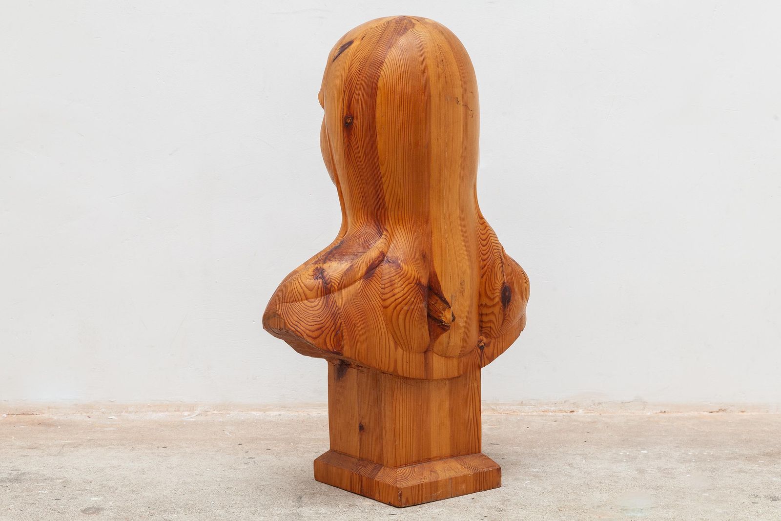 French Women Bust Sculpture "Marianne" Godess Of Liberty In Solid Wood, 1960s photo 1600.0