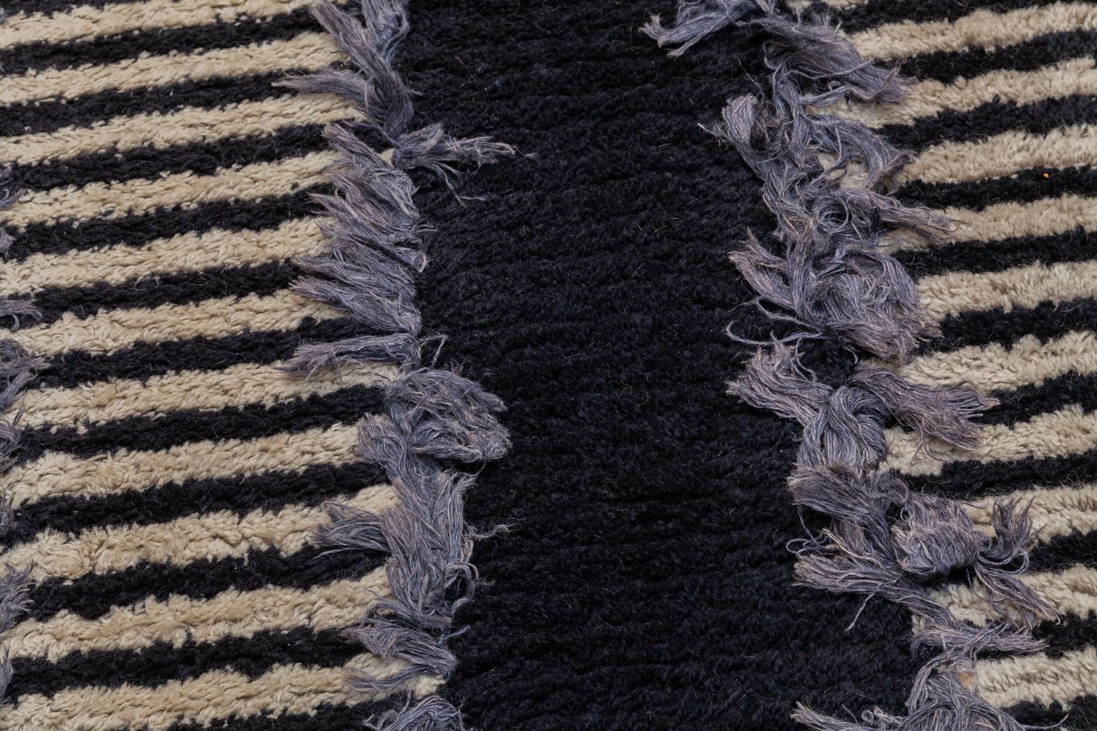 Op Art Round Rya Black And White Rug Wall Hanging Carpet, 1960s, Sweden photo 3813.0