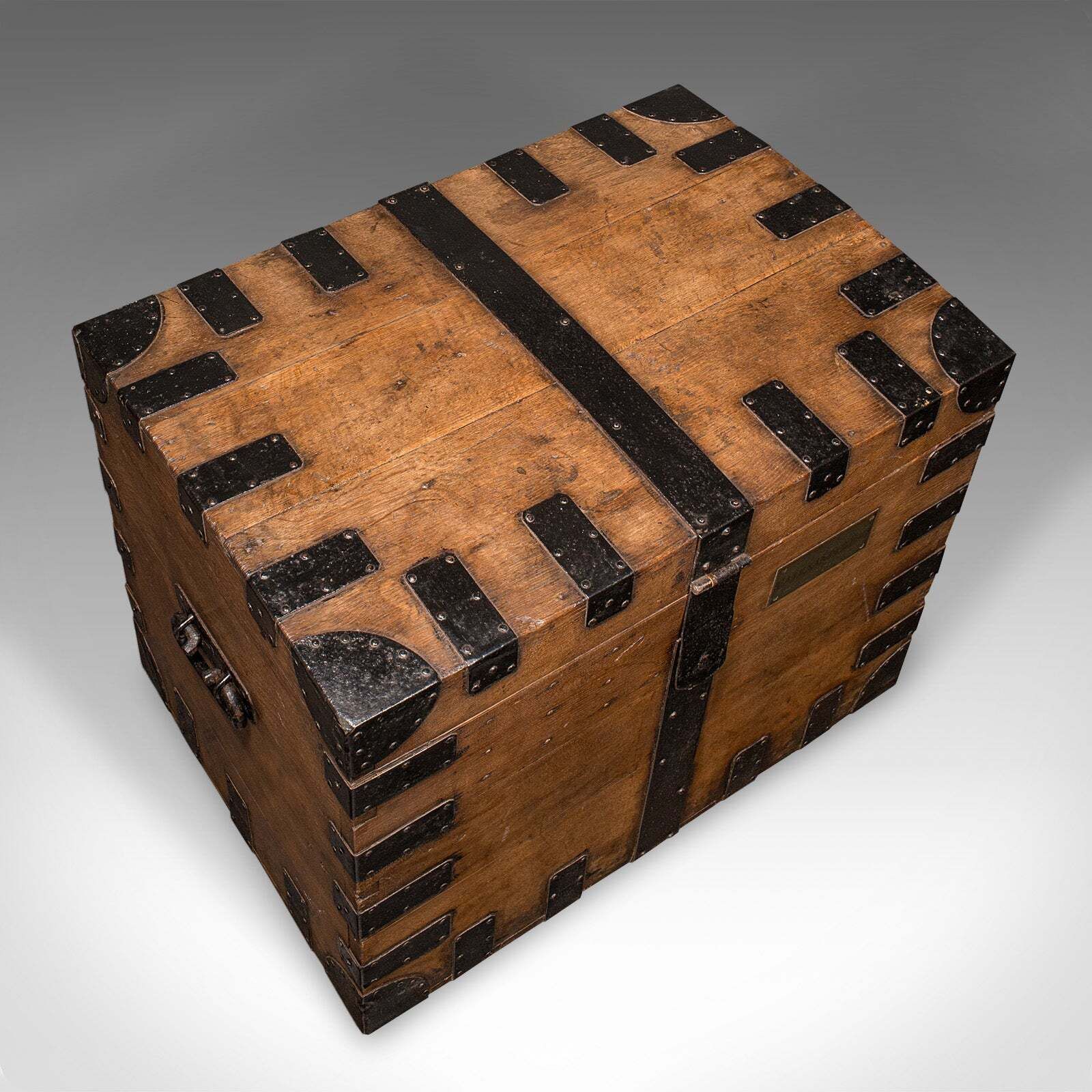 Antique Silver Chest, English, Oak, Cast Iron, Storage Trunk, Victorian, C.1860 photo buy