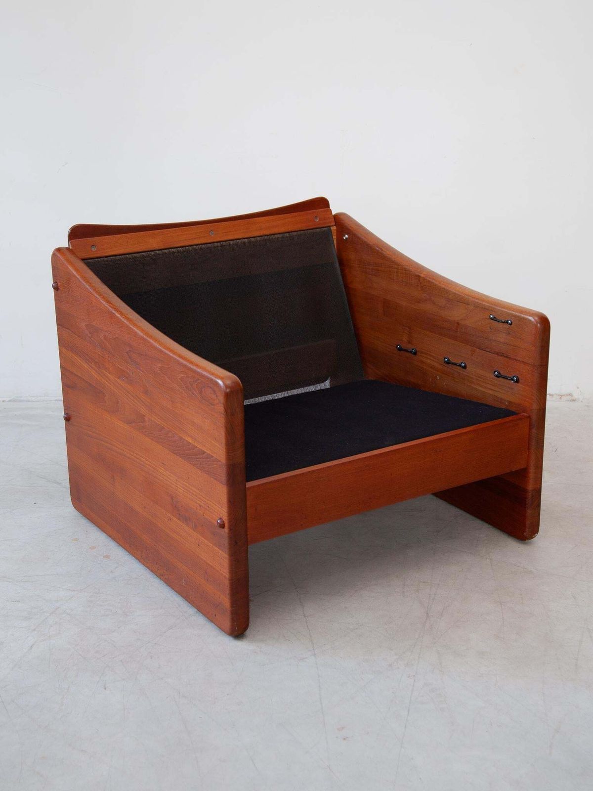 Furniture A. Mikael Laursen & Søn, Modern Brutalist Solid Teak Set Of Two Lounge Chairs photo