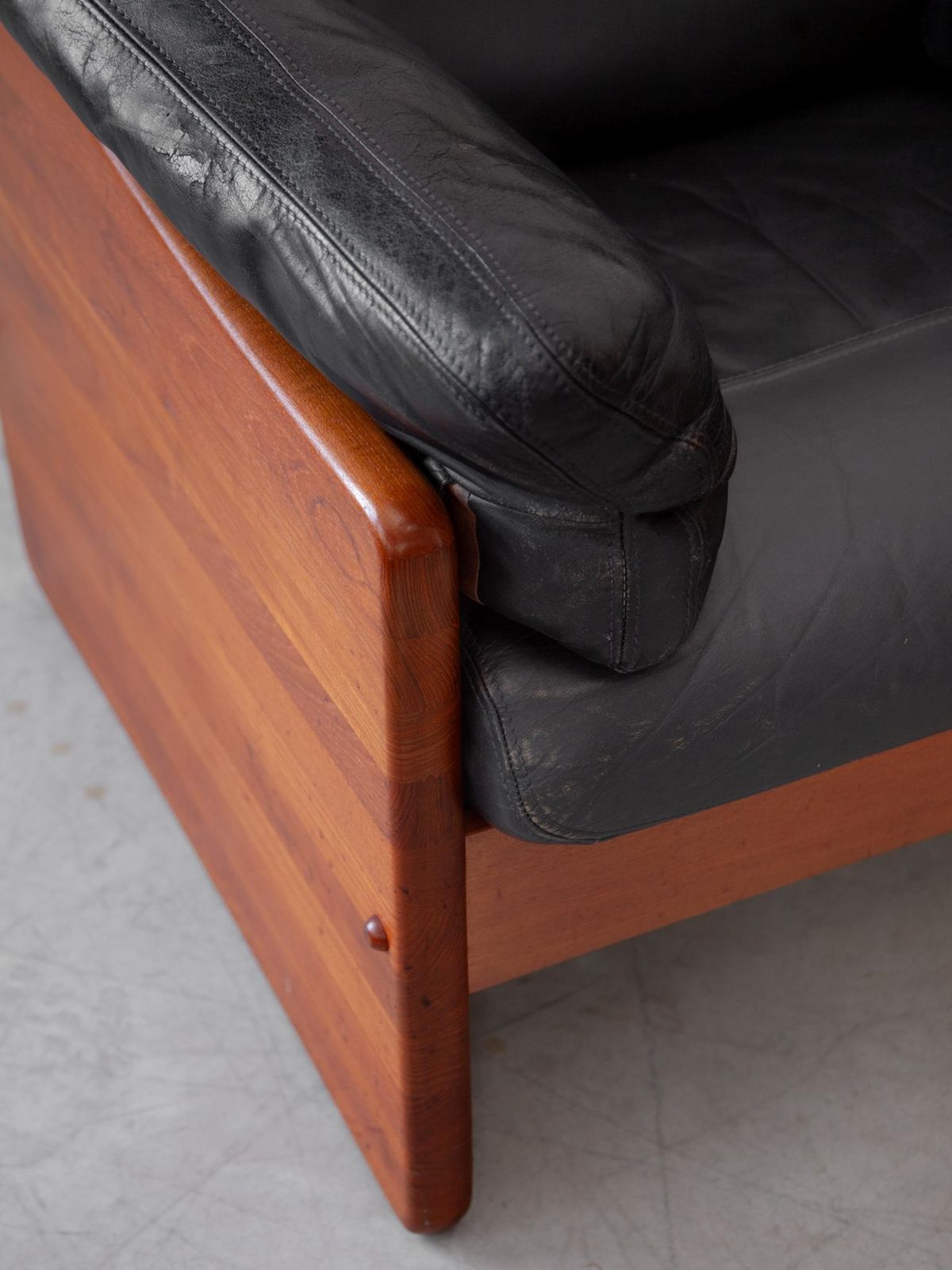 photo buy A. Mikael Laursen & Søn, Modern Brutalist Solid Teak Set Of Two Lounge Chairs