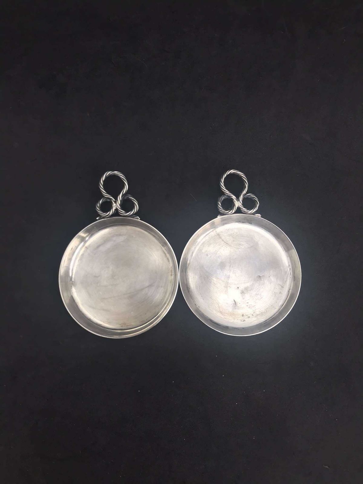 Christofle Set 2 Small Dishes/ Taste Wine, Coasters/ Individual Ashtrays Rare Silver Plated Table Decor Gift For Hostess Smoker Tobacciana photo 184.0