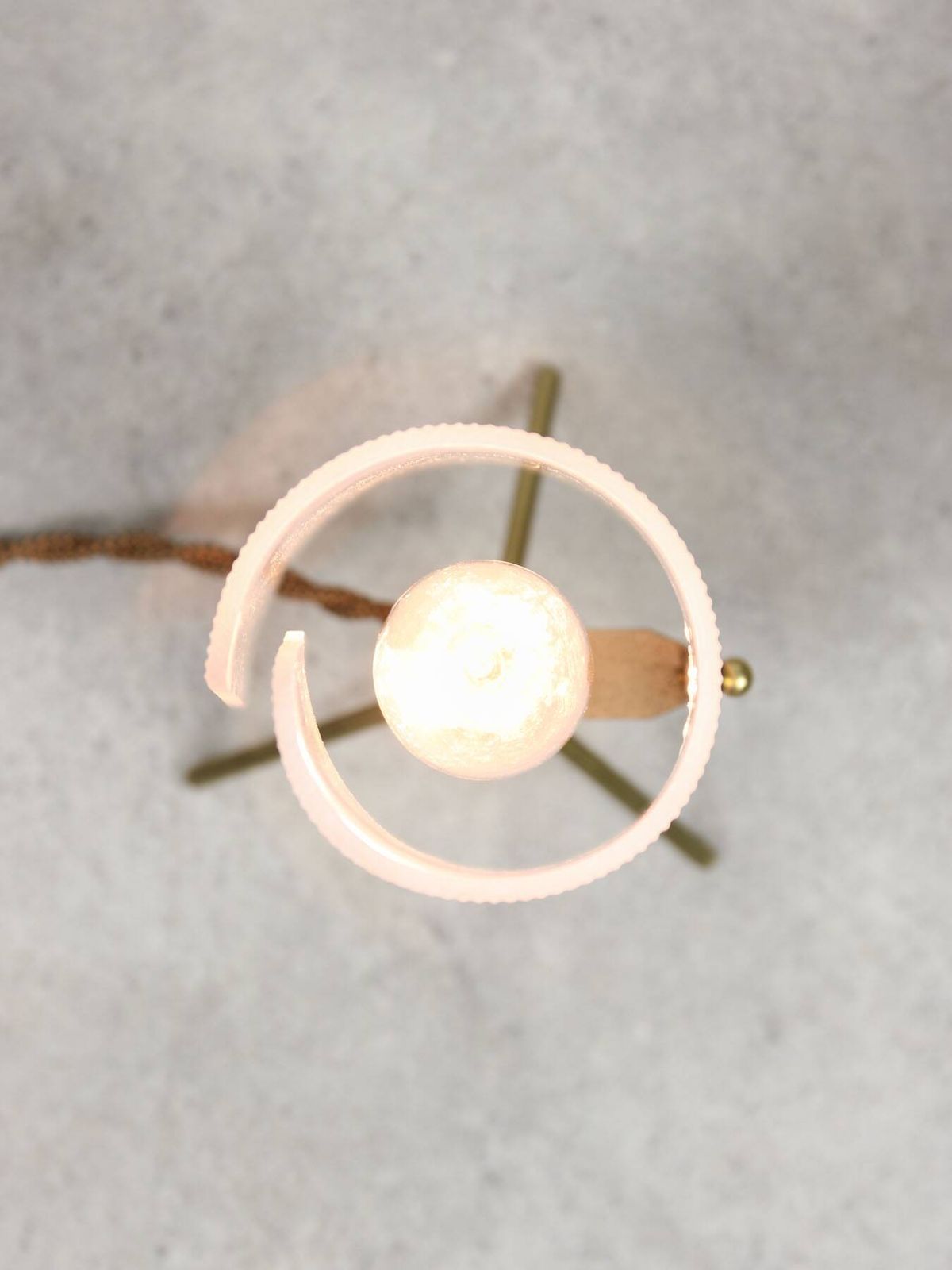 Lighting Mid Century Italian Plastic And Brass Table Lamp photo