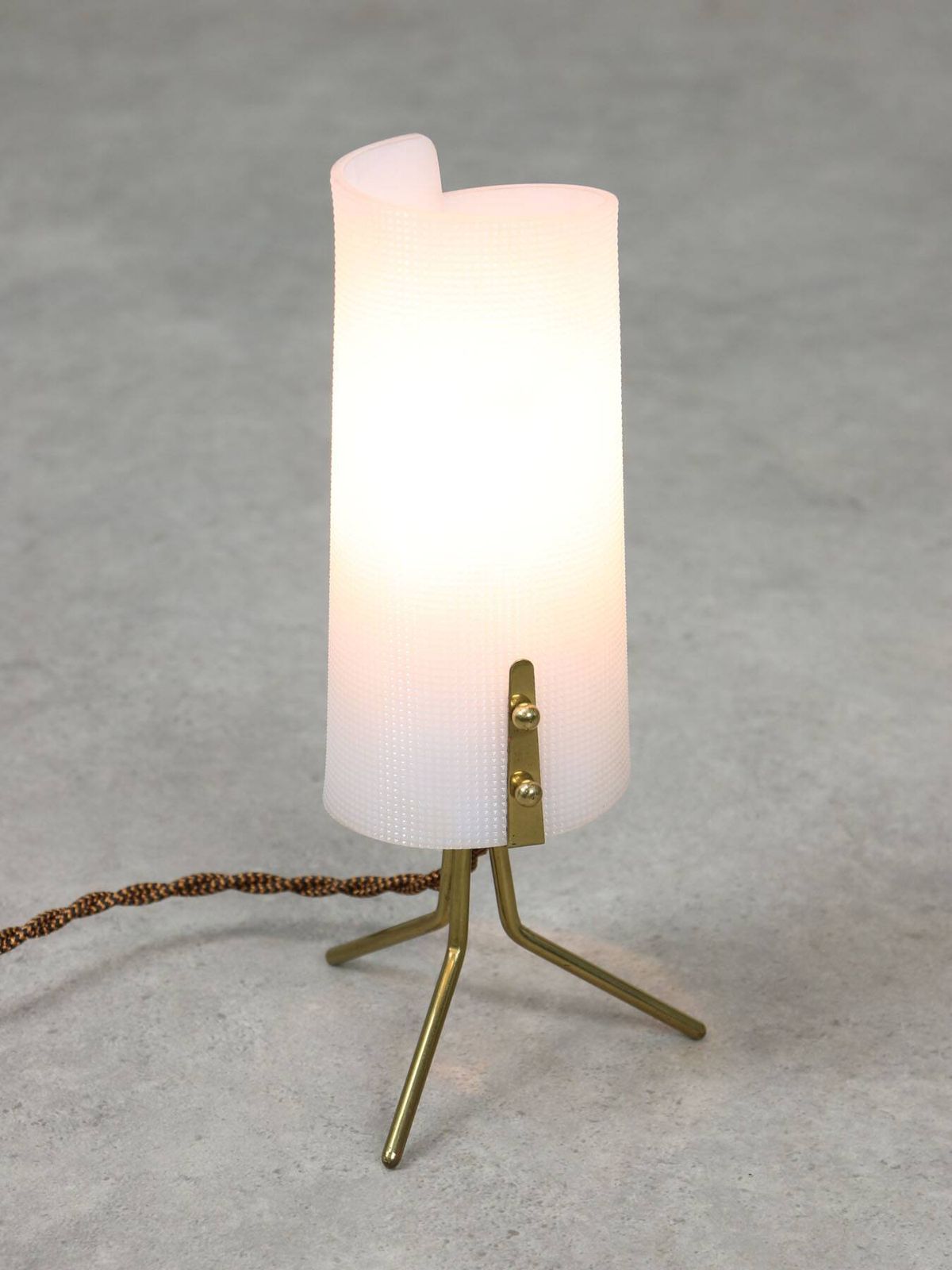 photo buy Mid Century Italian Plastic And Brass Table Lamp