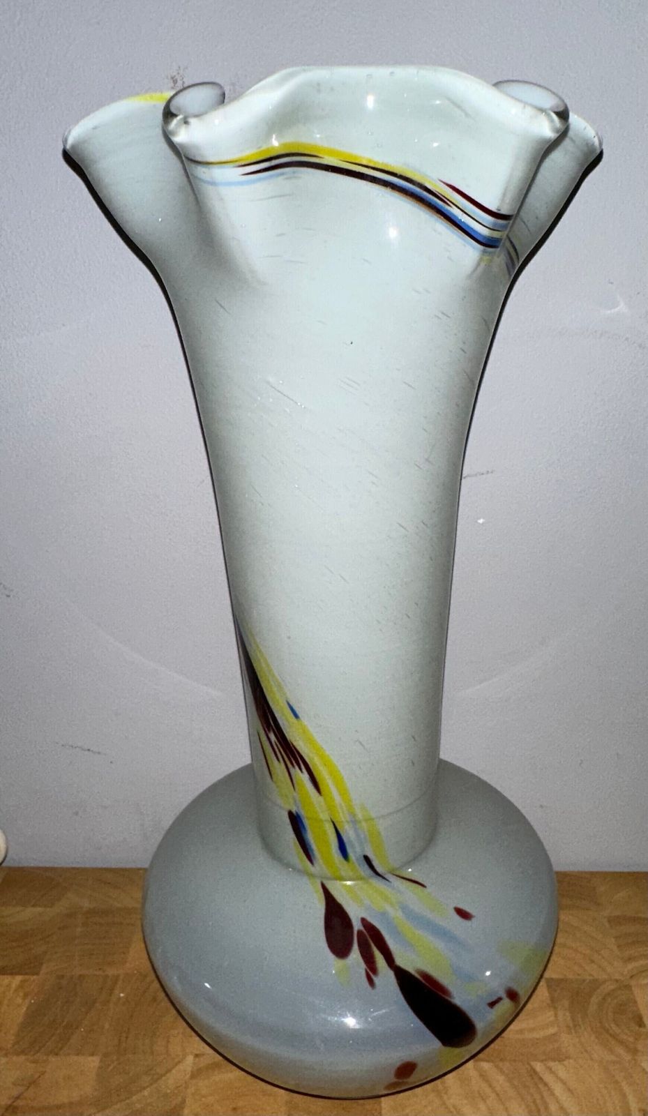 Handmade Vintage Large Murano Art Glass Vase