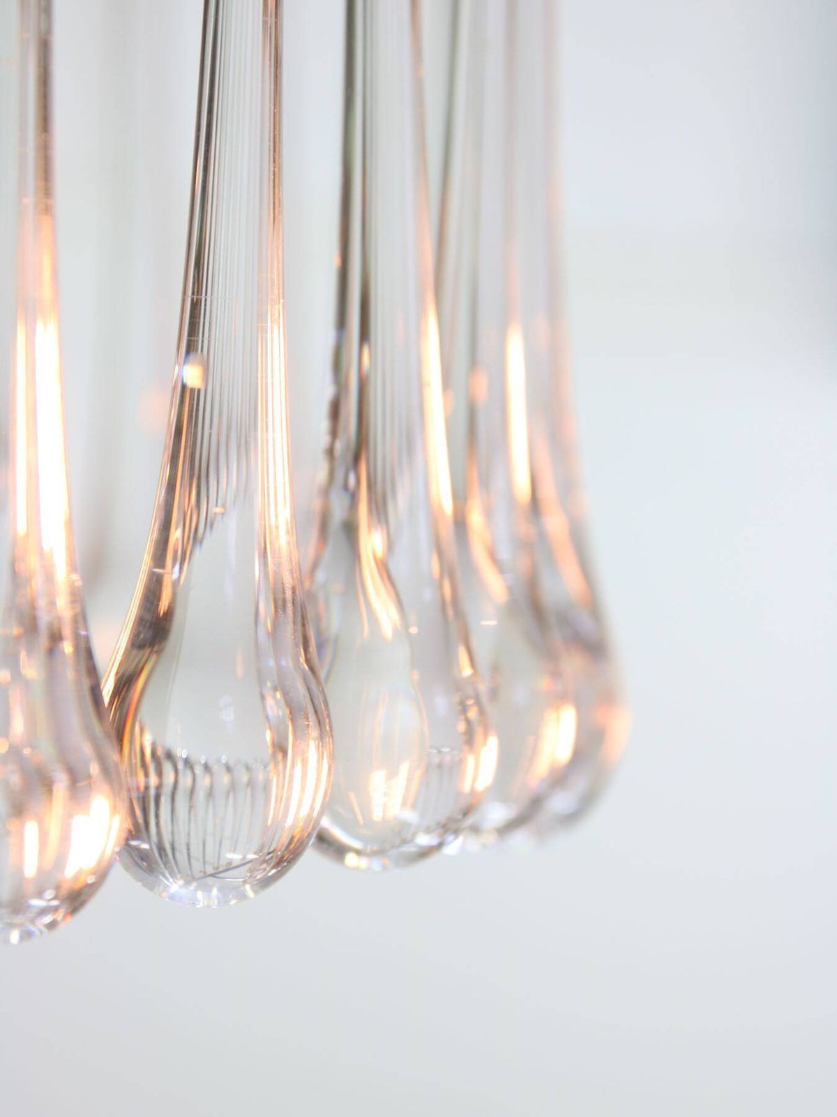 Mid Century Italian Crystal Teardrop Chandelier, 1960s photo vintage