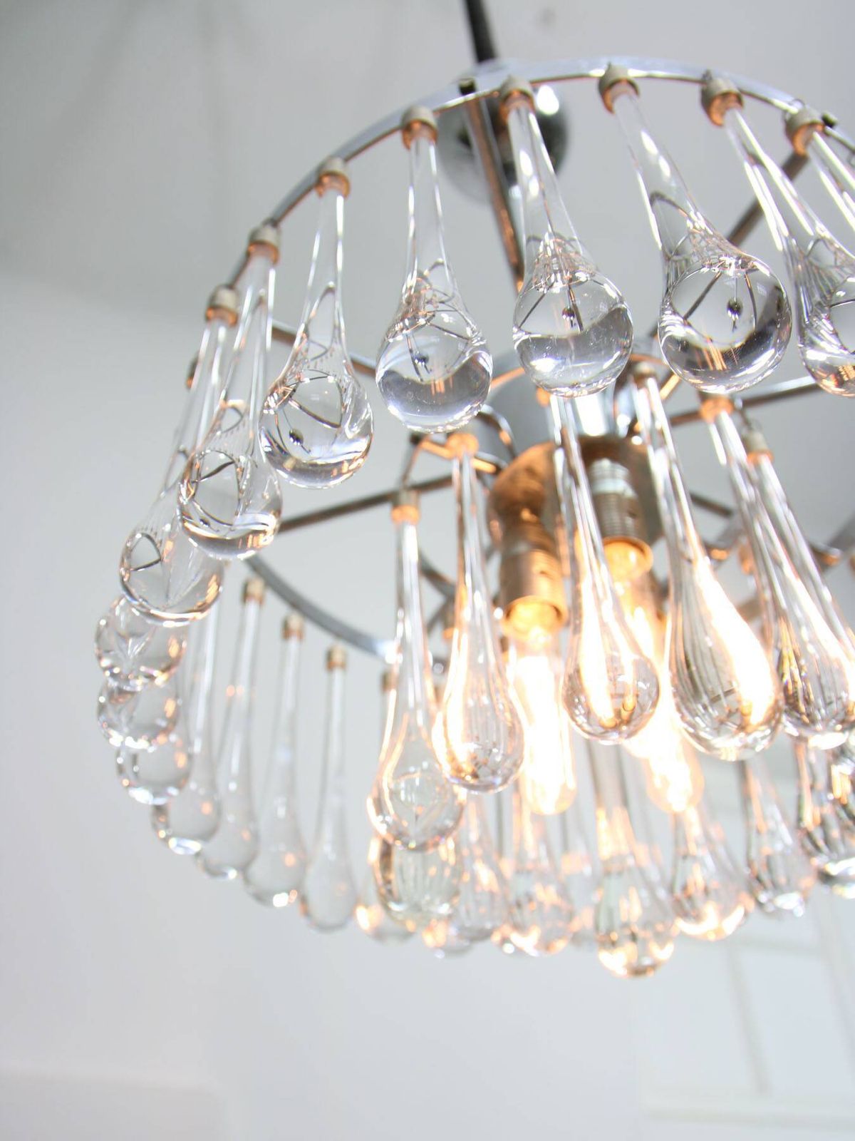 935.0 Mid Century Italian Crystal Teardrop Chandelier, 1960s photo
