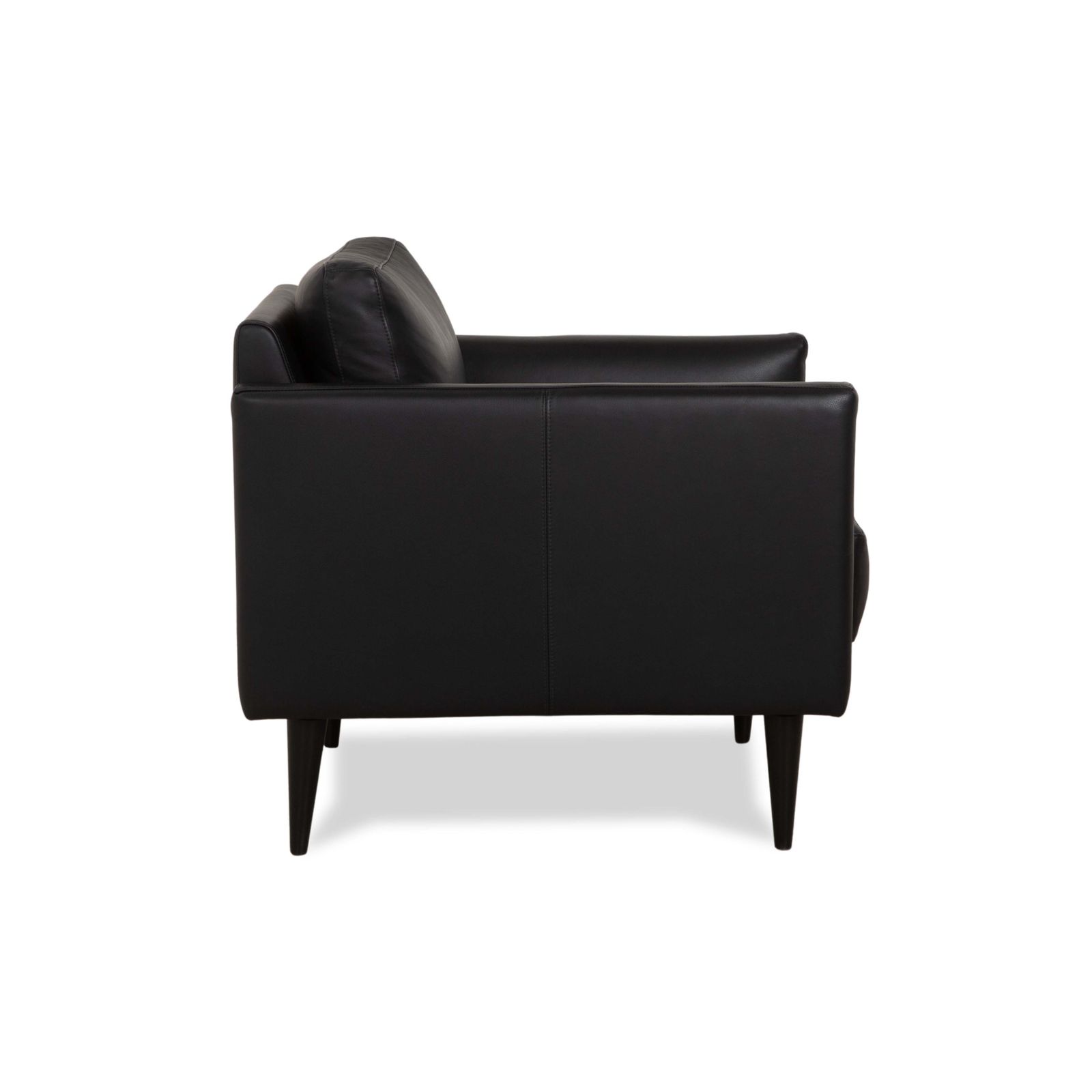 Fauteuil Violetta Edita en cuir noir anthracite photo vintage