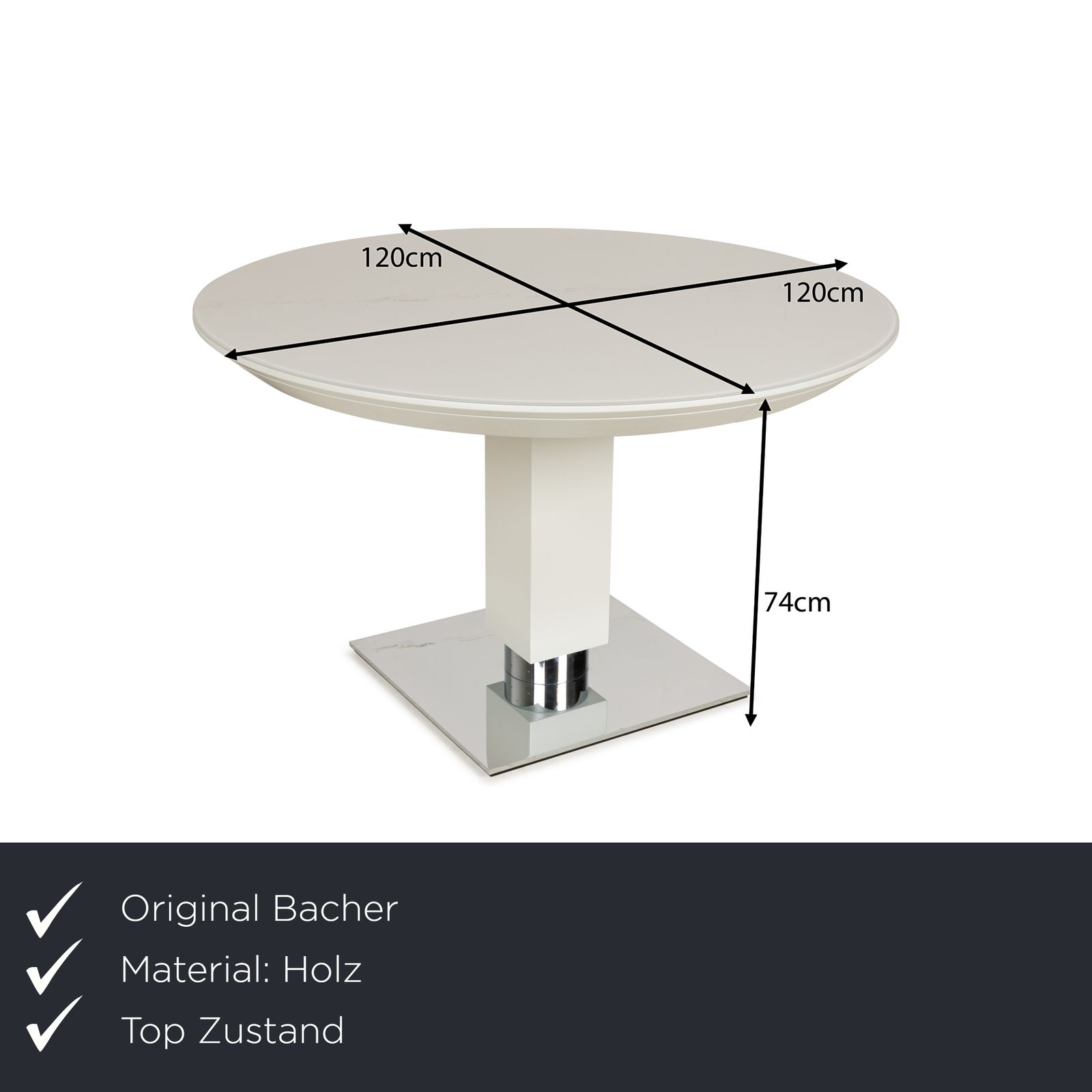 Table à manger Bacher Todo Wood Glass en blanc photo furniture