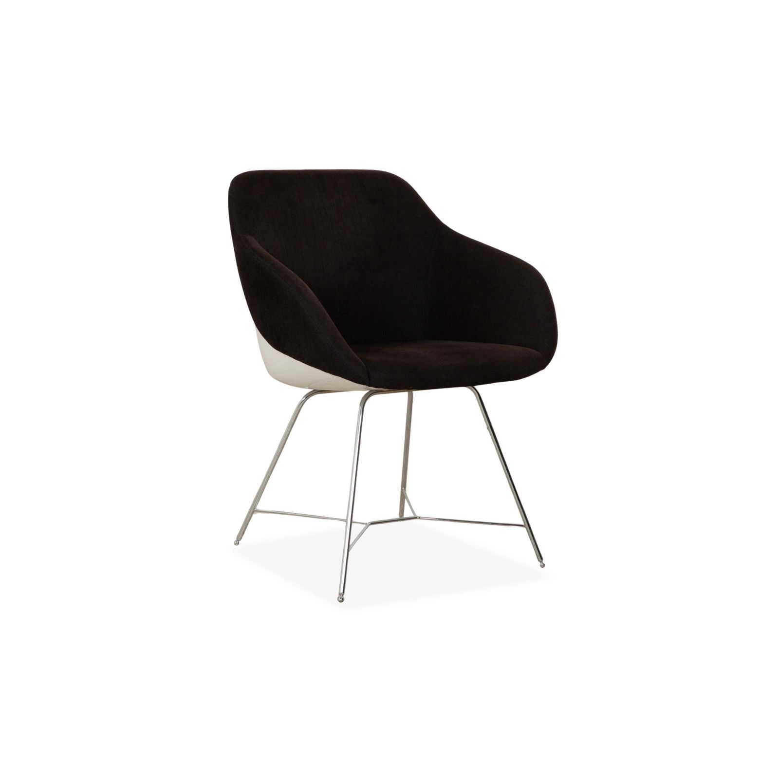 Fauteuil Walter Knoll Turtle en tissu, brun et noir