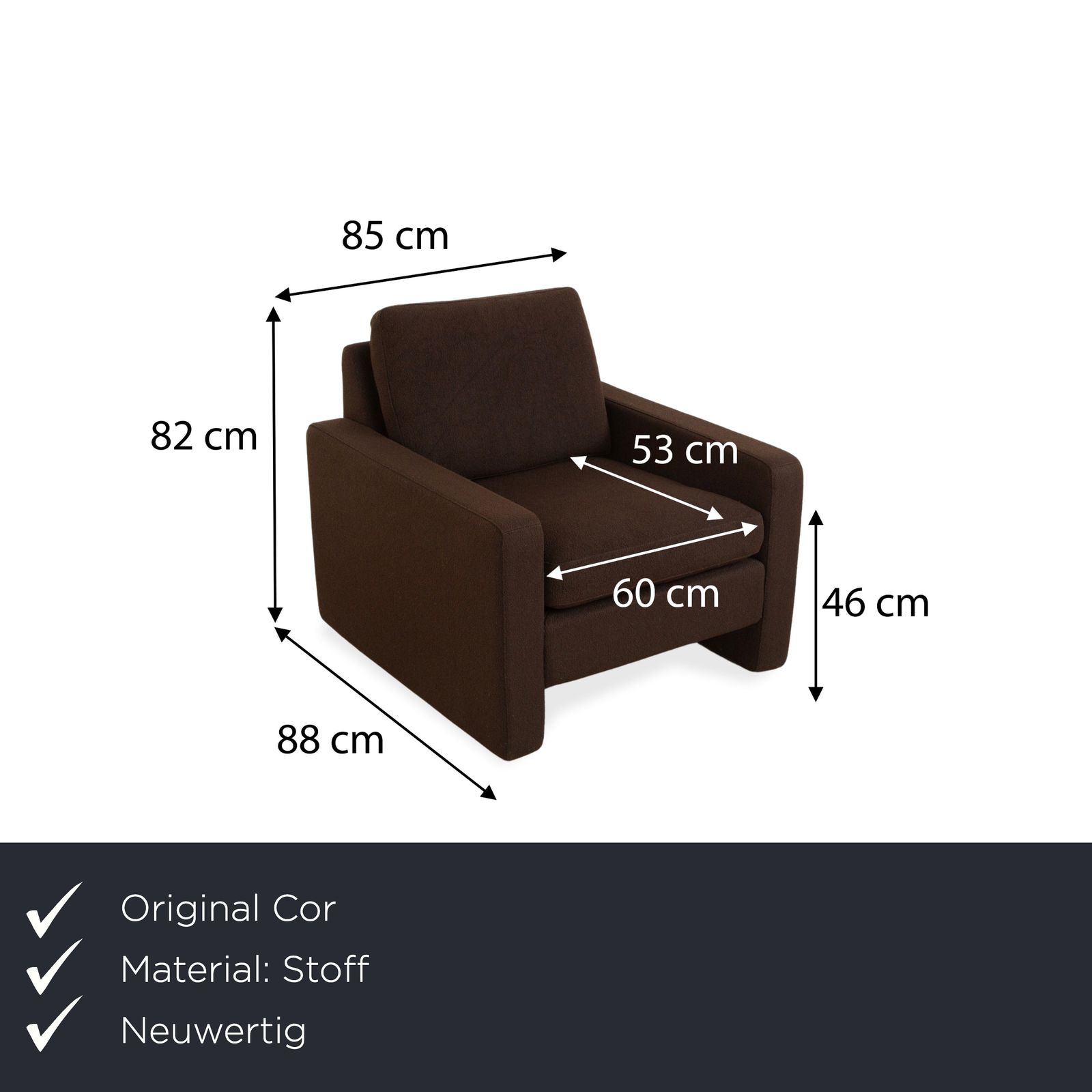 Fauteuil Cor Conseta en tissu brun foncé photo furniture