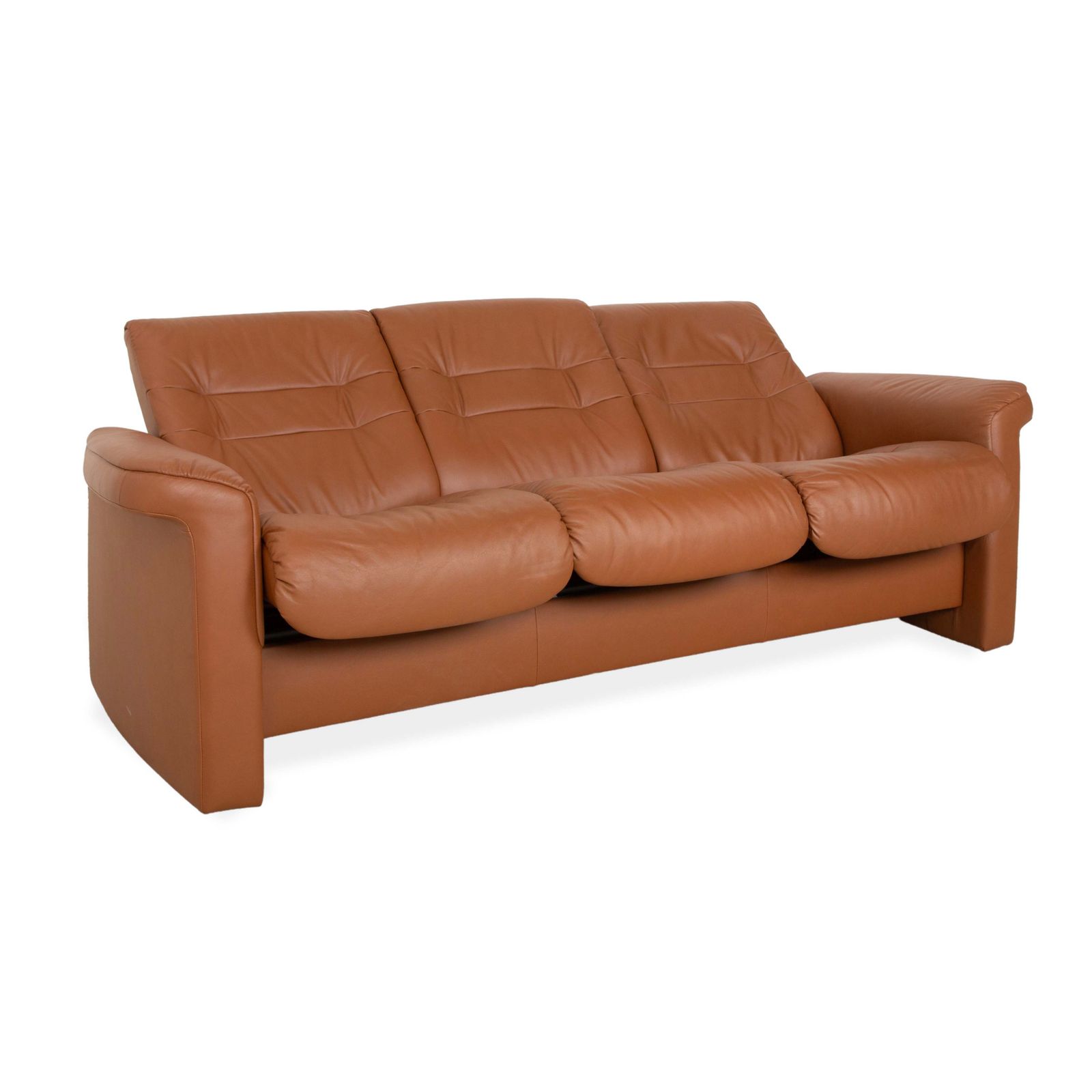 Canapé 3 places Stressless Sapphire en cuir marron, fonction manuelle photo for sale