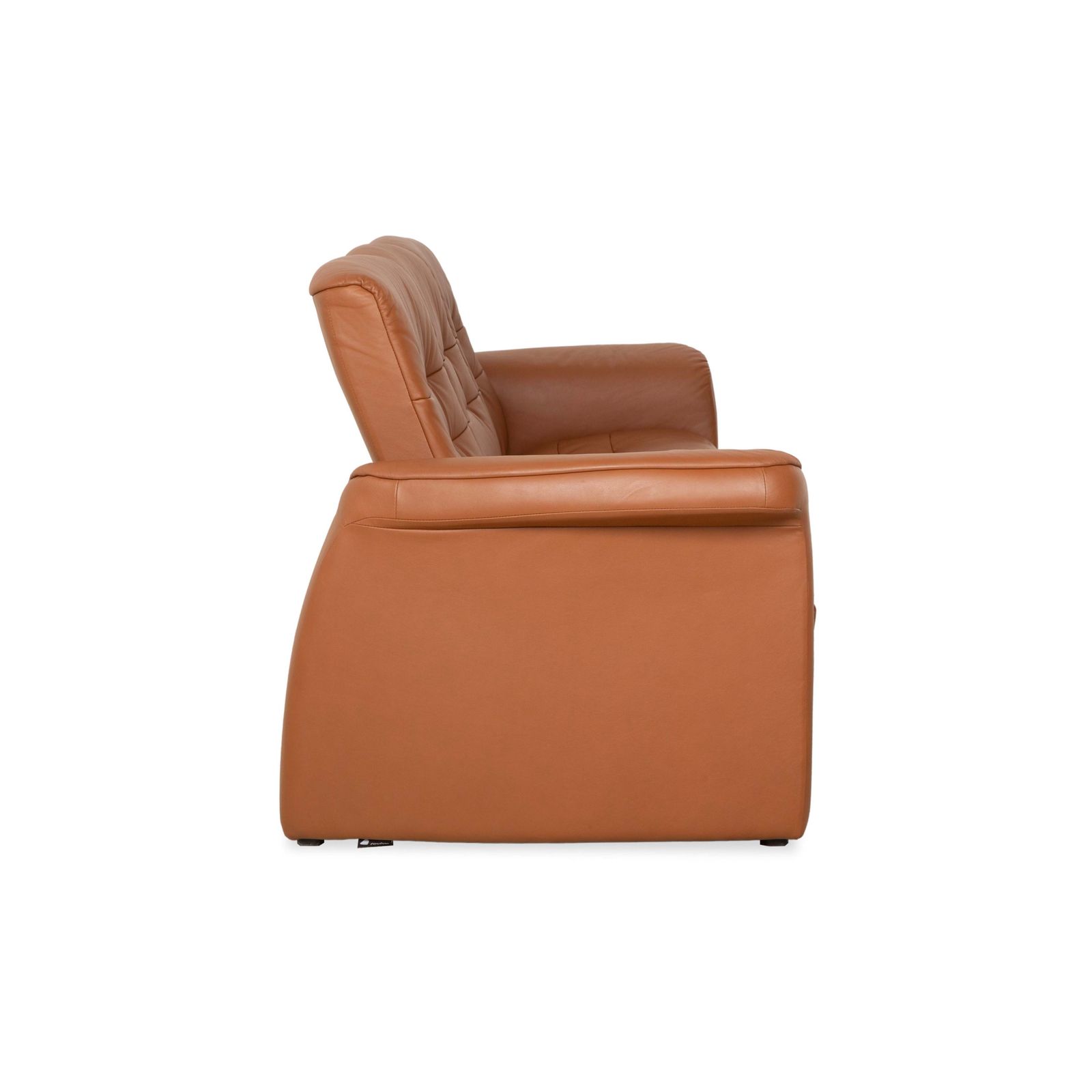 Canapé 3 places Stressless Sapphire en cuir marron, fonction manuelle photo vintage
