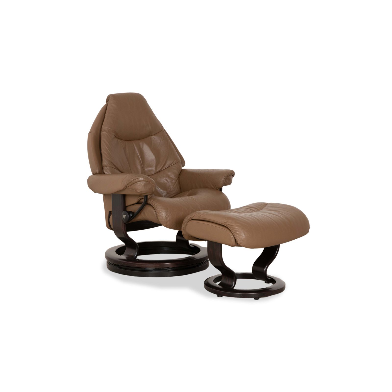 Fauteuil Stressless Voyager en cuir, marron beige, fonction manuelle