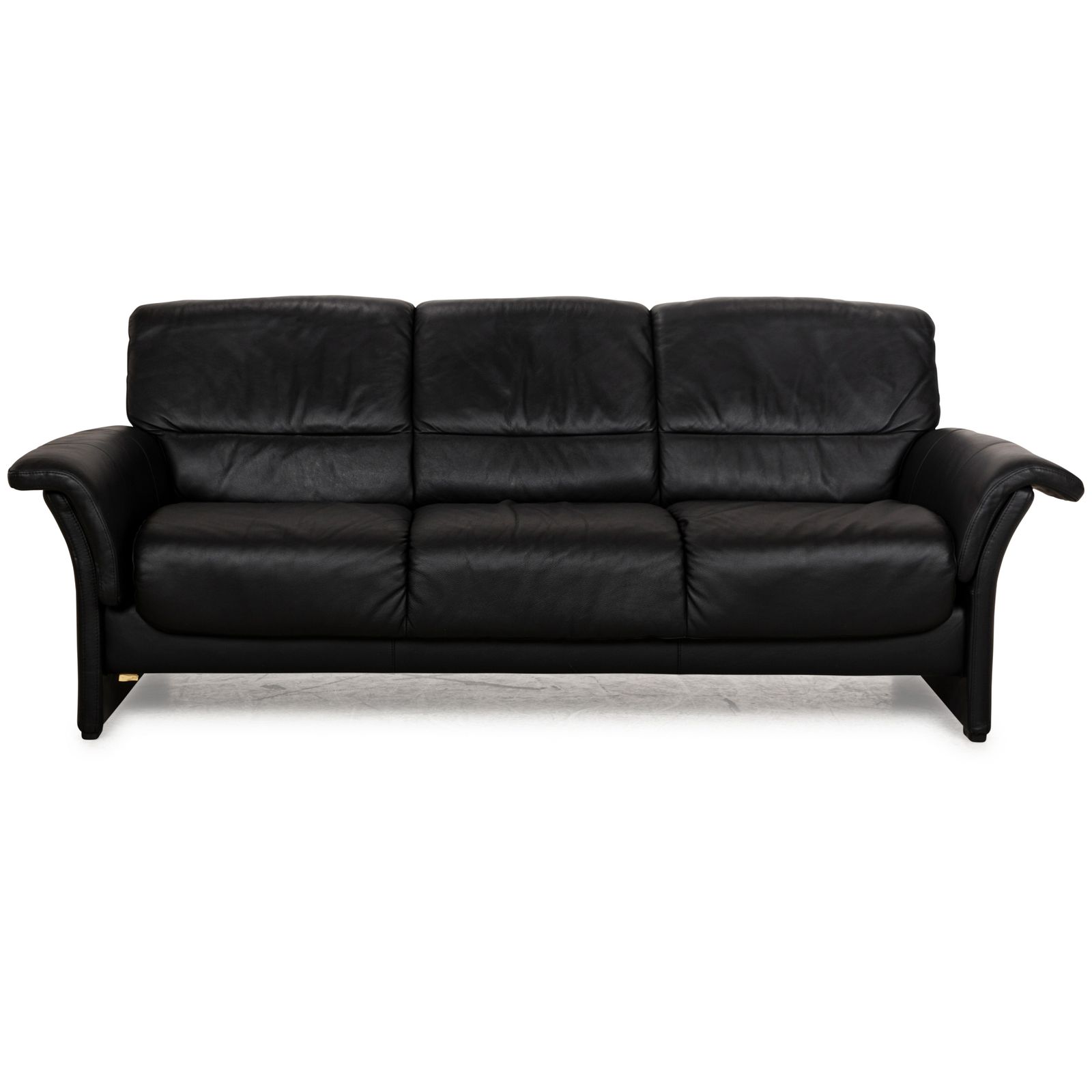 Stressless Leather Three Seater Black Sofa