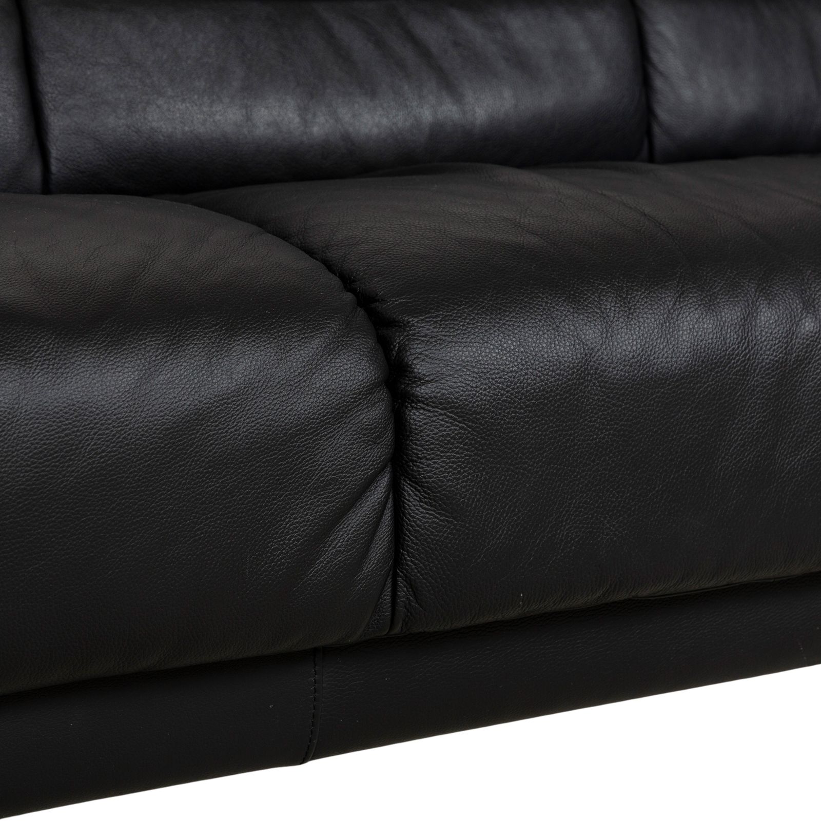 Stressless Leather Three Seater Black Sofa photo for sale