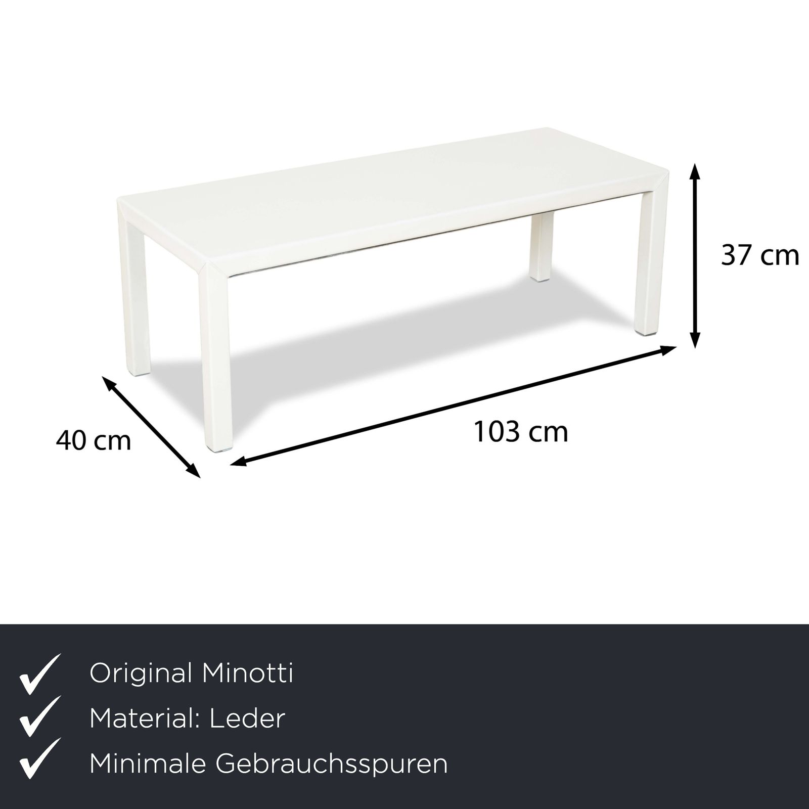 Minotti Leather Coffee Table White photo furniture
