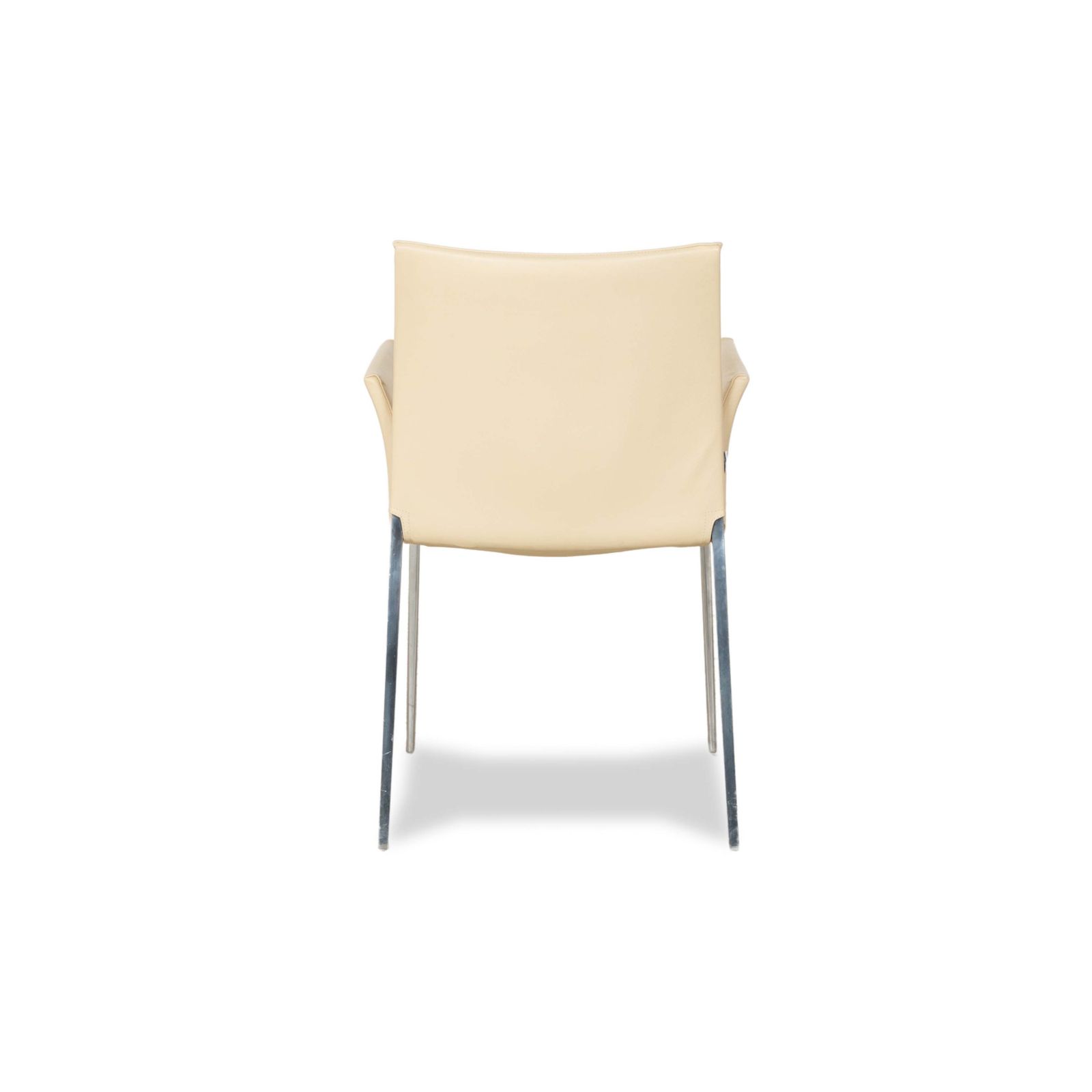 Set Of 6 Zanotta Lia Leather Chair Cream Beige Egg Colored photo vintage