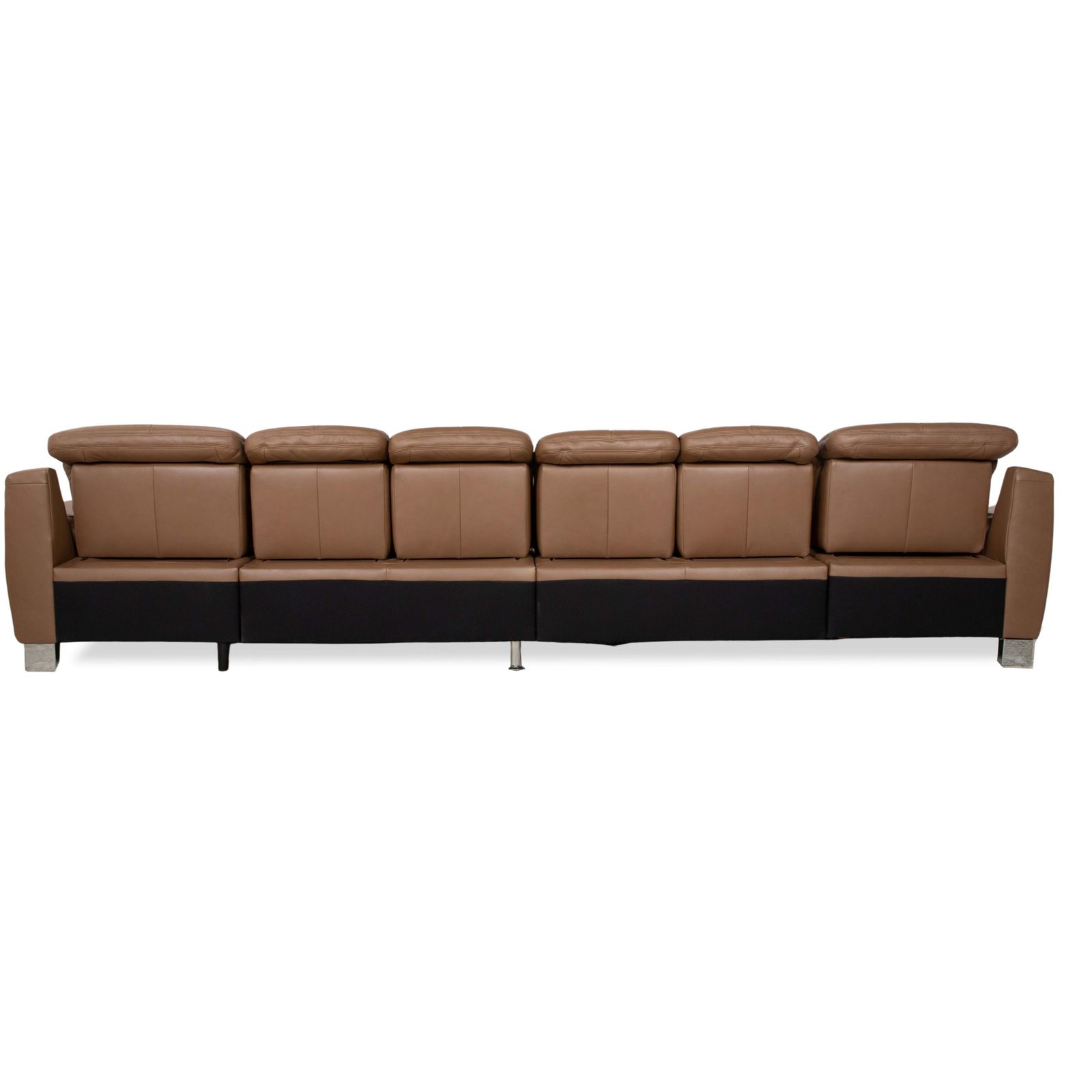 photo furniture Mondo Gianna Leren Hoekbank Bruin Recamière Rechts & Links Manuele Functie