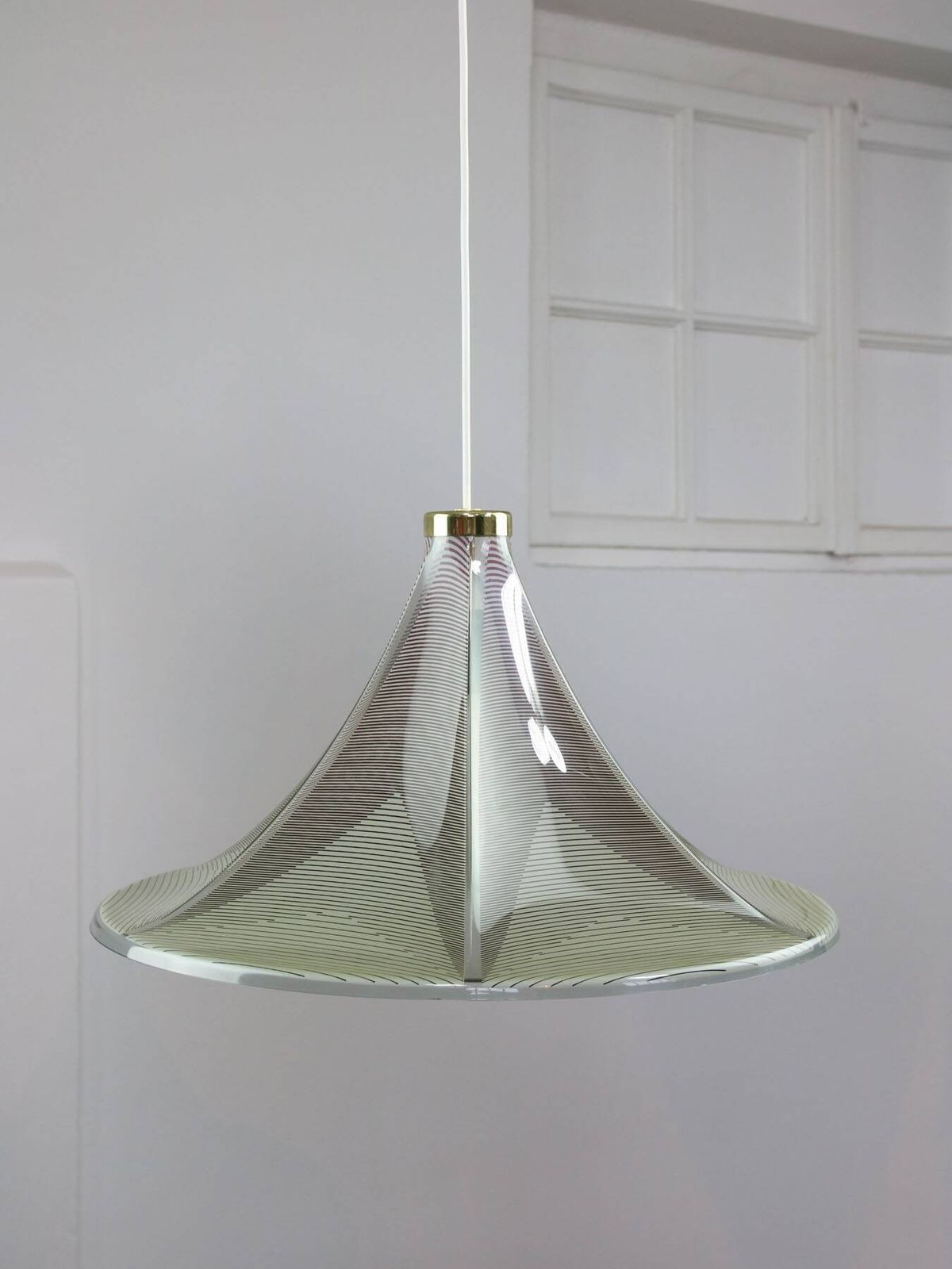 Lighting Vintage Trumpet Pendant Lamp By Meblo 1970s photo